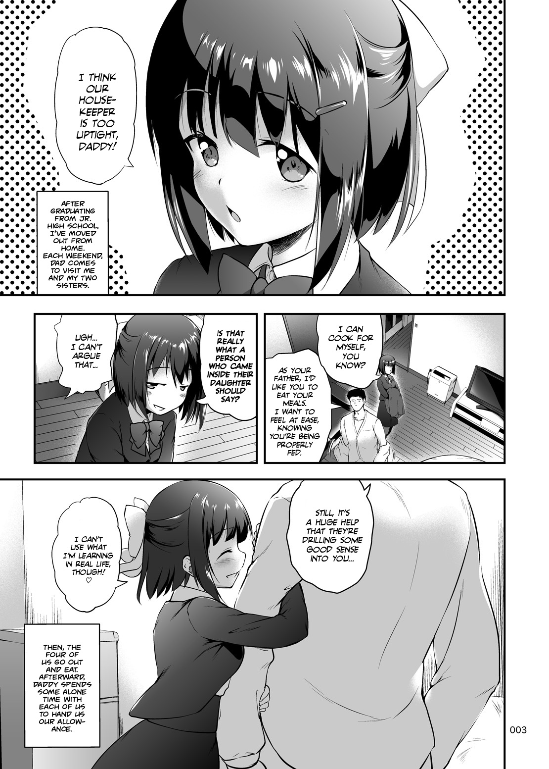 [Kajimura Market (Kajimura Kajima)]Nakadashi! Papachin Junkie ~ Oyako Jusei Ninshin Bote H mo Aru yo | Dad's Dick Junkie Daughter - I Love Creampie - Vol. 01[English] [Team Rabu2] Page 3