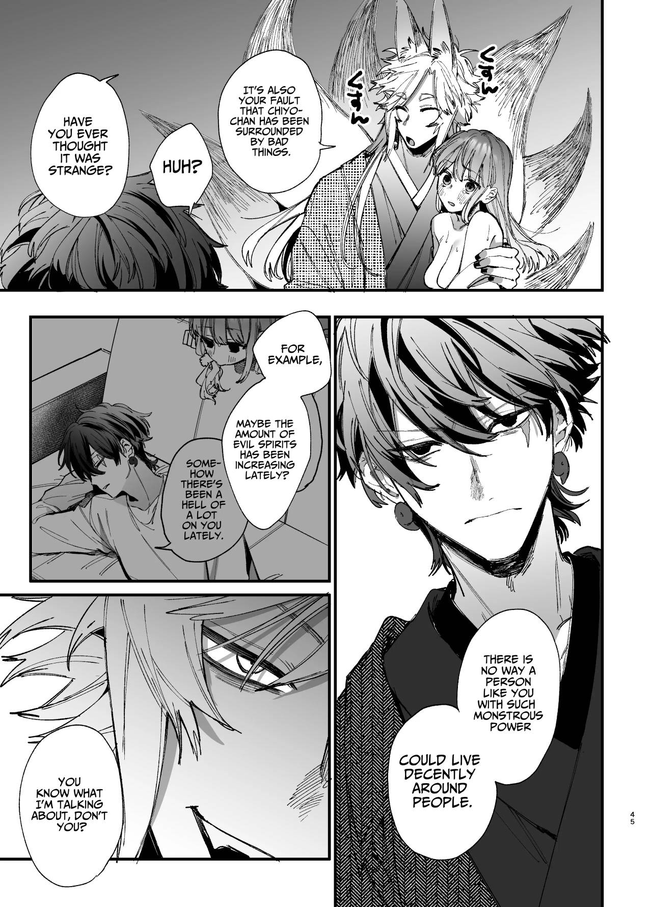[Umenegi Daimyoujin (Umekoppe)]Saikyou Himokuzu Haraiya Ren-kun ni Dakitsubusareru made 2 | Until the Trashiest Boy Toy Exorcist Ren-kun Crushes Me in His Embrace 2[English] Page 45
