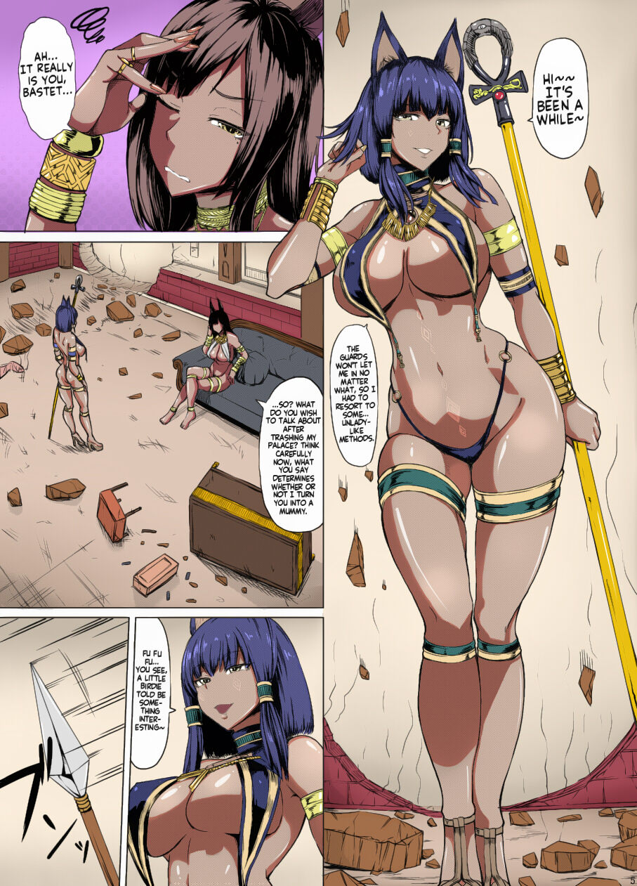 [Nanakorobi Yaoki (kinntarou)]Bastet Kamisama to Anubis Kamisama | Bastet God and Anubis God[English] [xinsu] [Colorized] [Digital] Page 4