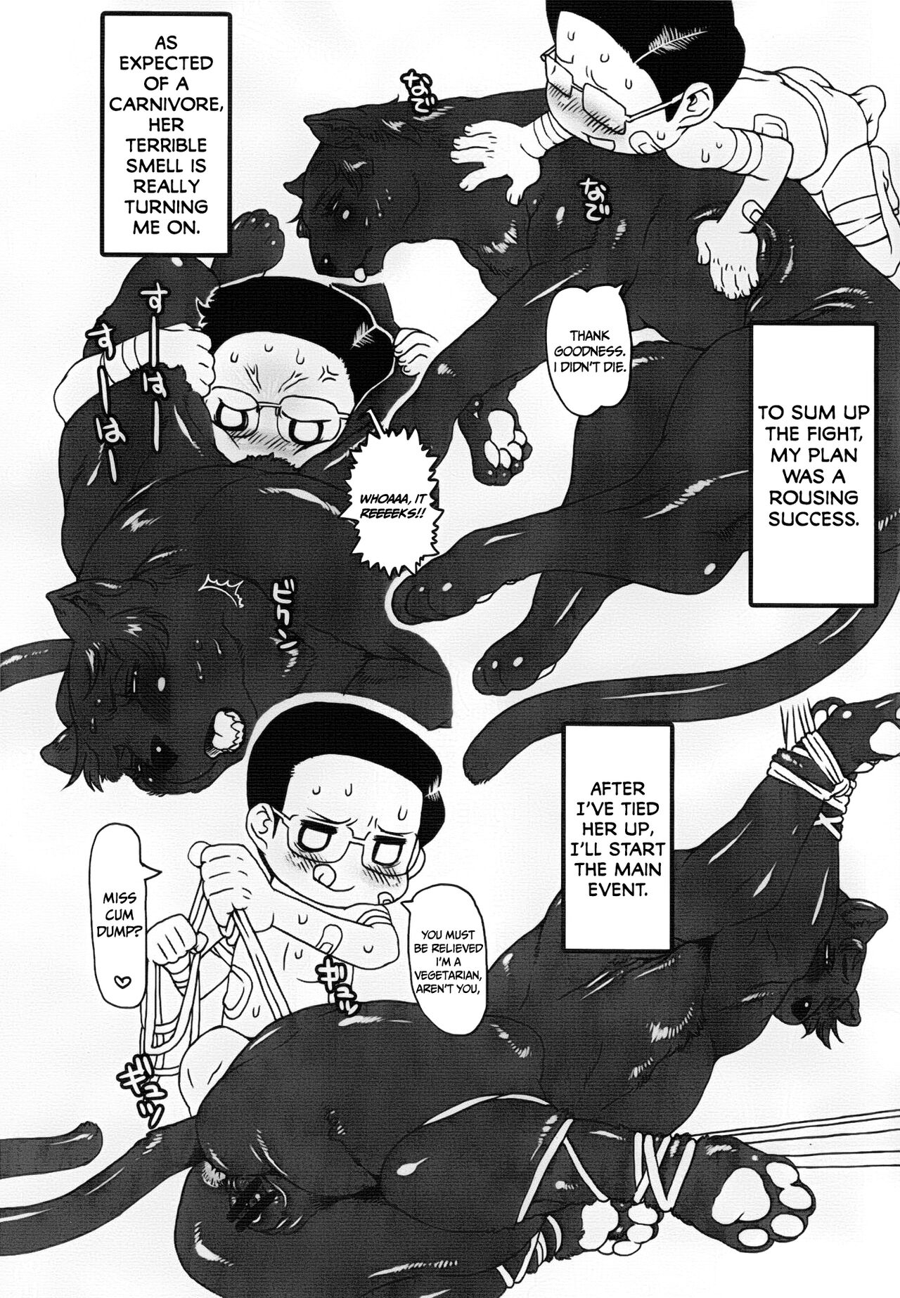 (Kansai! Kemoket) [Mayoineko (Various)]Jaku Niku Goukan (TOKYO JUNGLE) [English] =Mr.MPD= Page 29
