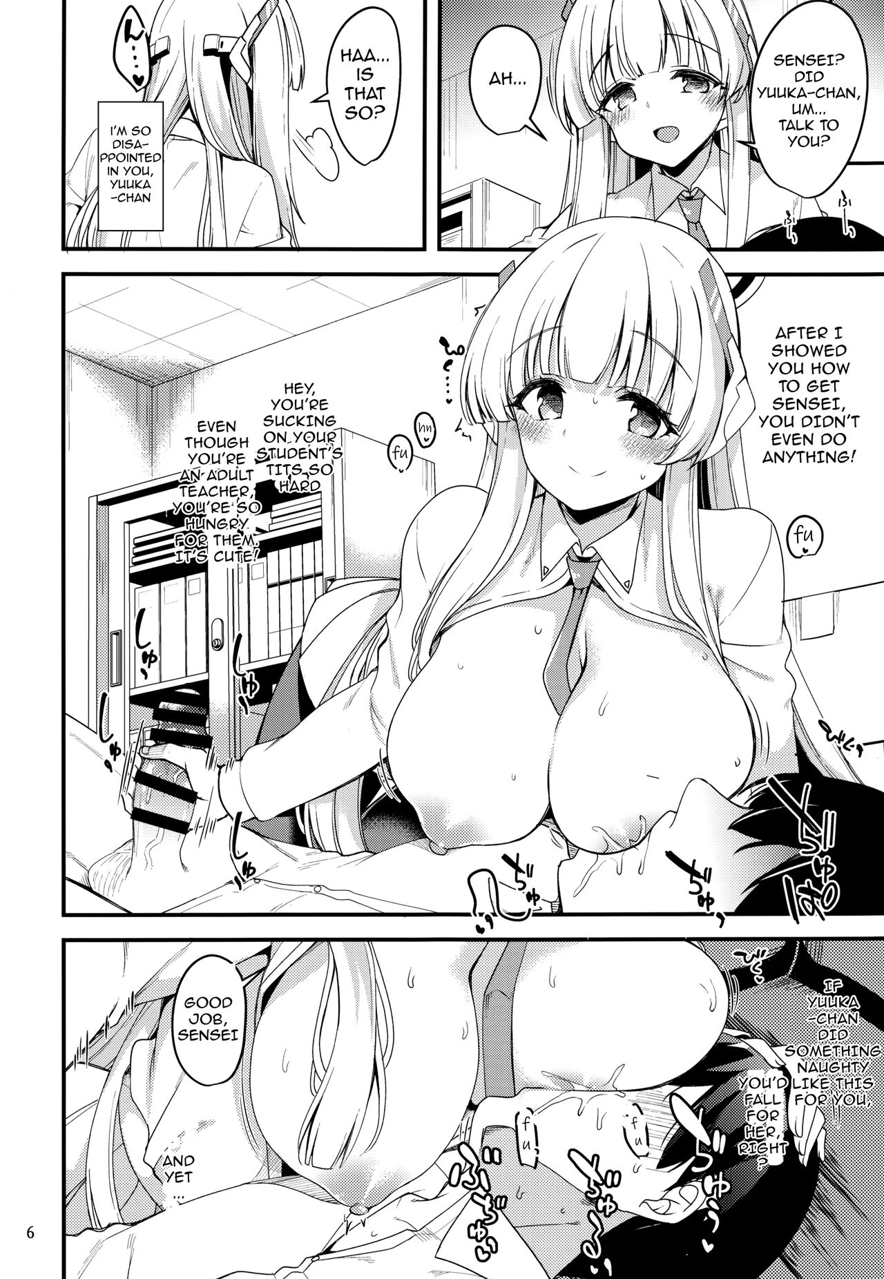 (Puniket 46) [Ryuukakusan Nodoame (Gokubuto Mayuge)]Sensei, Yuuka-chan ni wa Naisho desu yo?(Blue Archive) [English] Page 5