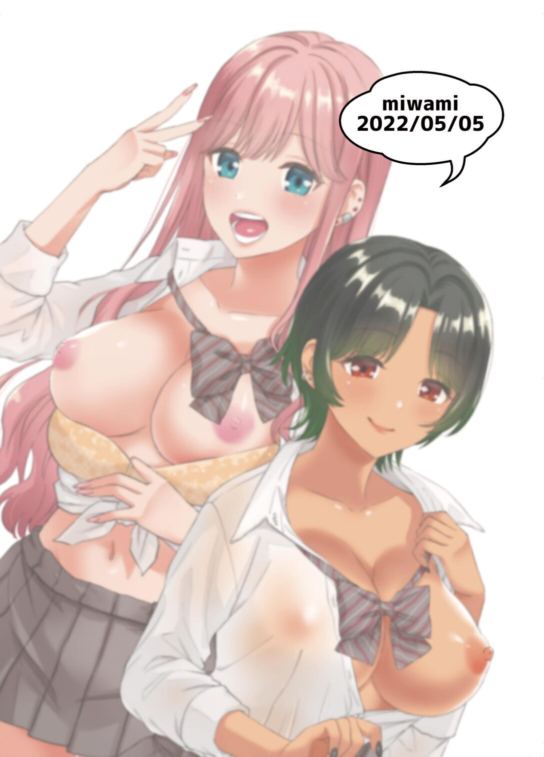 [Miwami (Ono Hiroki)]Gal ni Houkago Oppai Sawatte ku? te Sasowareru Hanashi | That Time Gyarus Asked Me to Grope their Tits After Class[English] [head empty] [Digital] Page 44