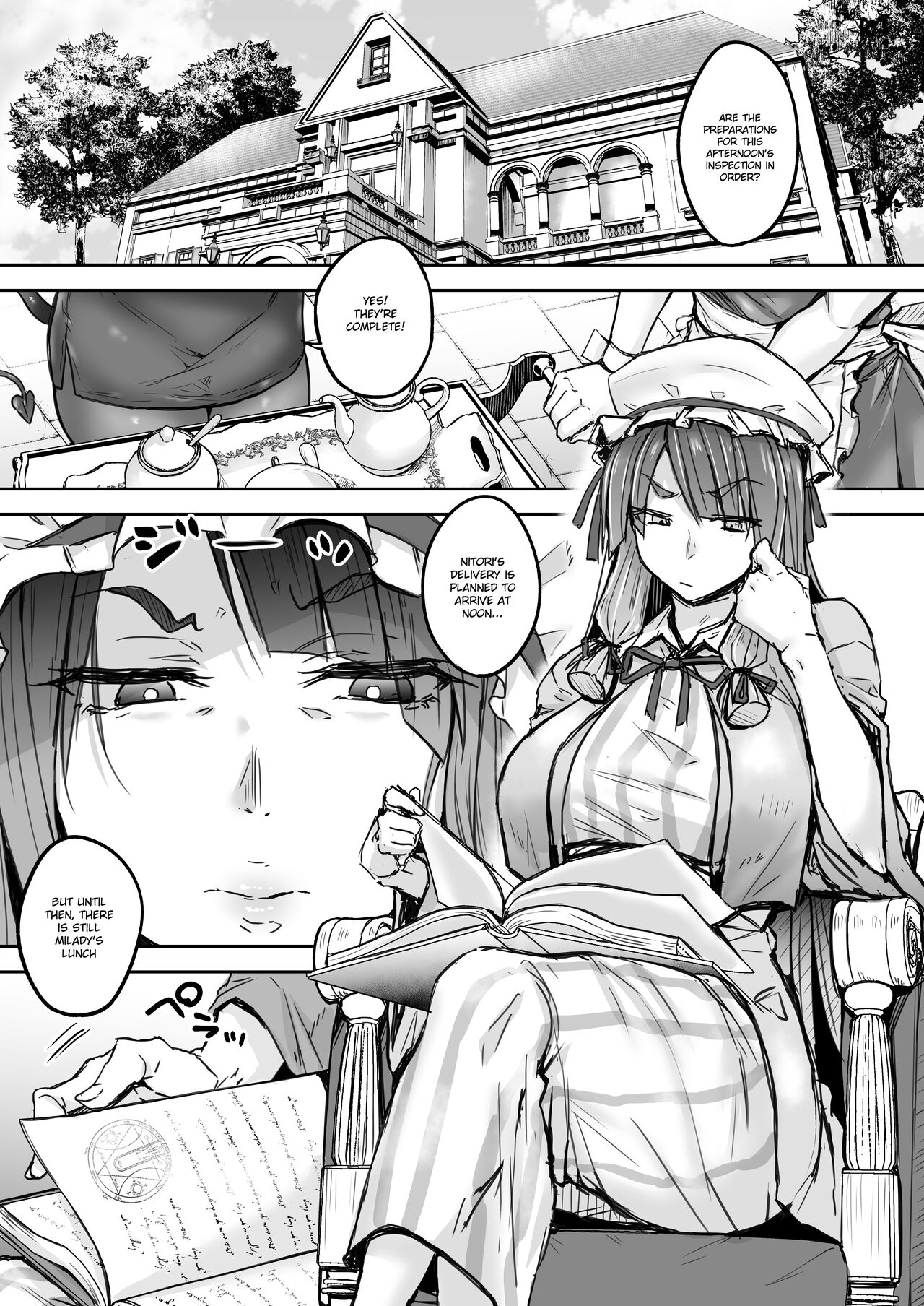 [Yatsuki Hiyori]Futanari Daitoshokan ga Gihindai de Onaru Hanashi(Touhou Project) [English] [Digital] Page 2