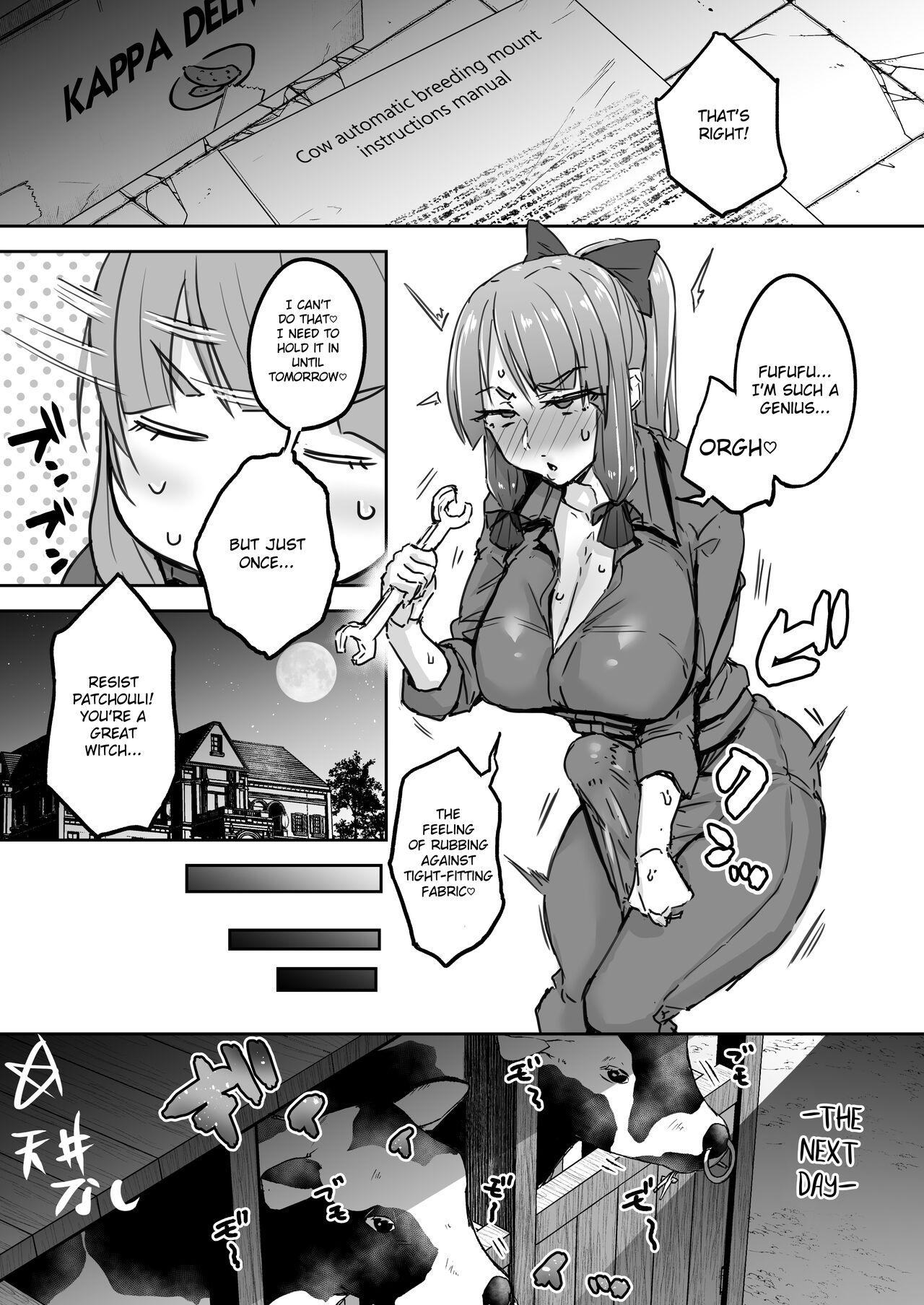 [Yatsuki Hiyori]Futanari Daitoshokan ga Gihindai de Onaru Hanashi(Touhou Project) [English] [Digital] Page 8
