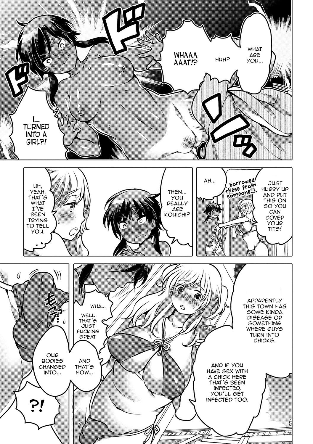 [Inochi Wazuka]Noroi no Mesuka Kaigan | The Cursed, Female Transformation Beach(Nyotaika! Monogatari 4) [English] [Zero Translations] [Decensored] [Digital] Page 7
