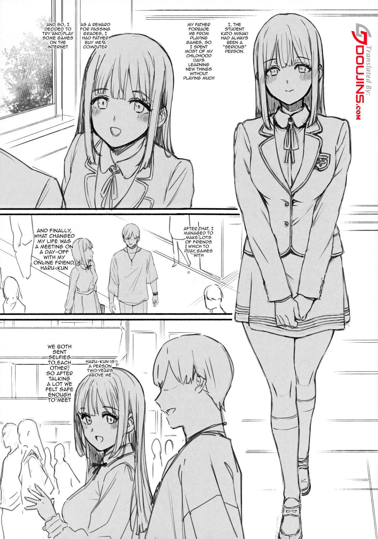 (C100) [Basutei Shower (Katsurai Yoshiaki)]Net de Shiriatta Osu no Pet Katou Misaki 01 | Becoming The Pet of a Man She Met Online[English] {Doujins.com} Page 5
