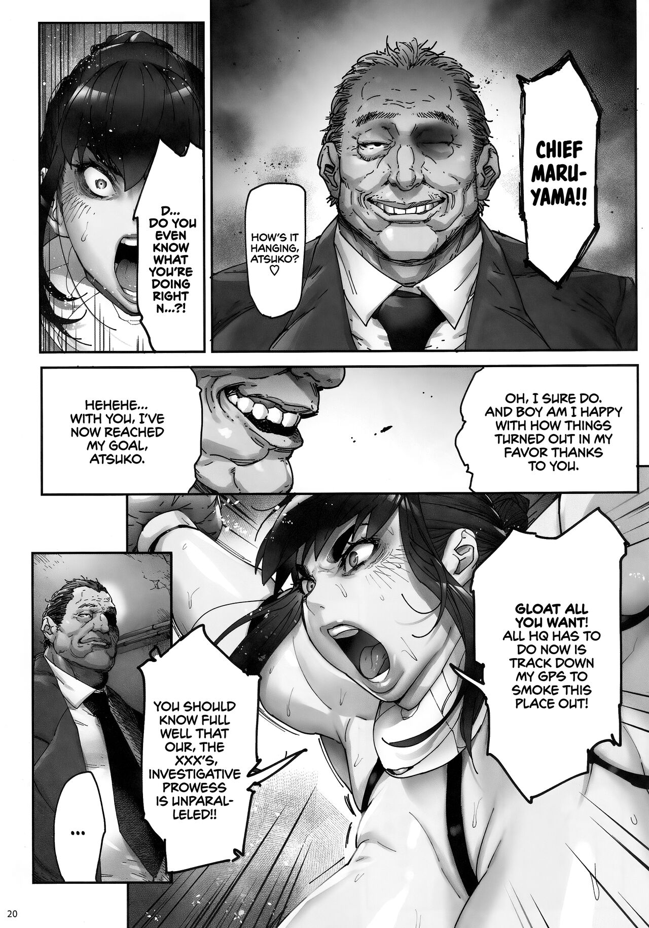 (C101) [Kocho Kocho Koukou (Bonten)]Nyuujoku no Ori ~Hitozuma Sousakan Atsuko~ | Snared and Defiled ~Agent Atsuko, Married Detective~[English] [cutegyaruTL] Page 20