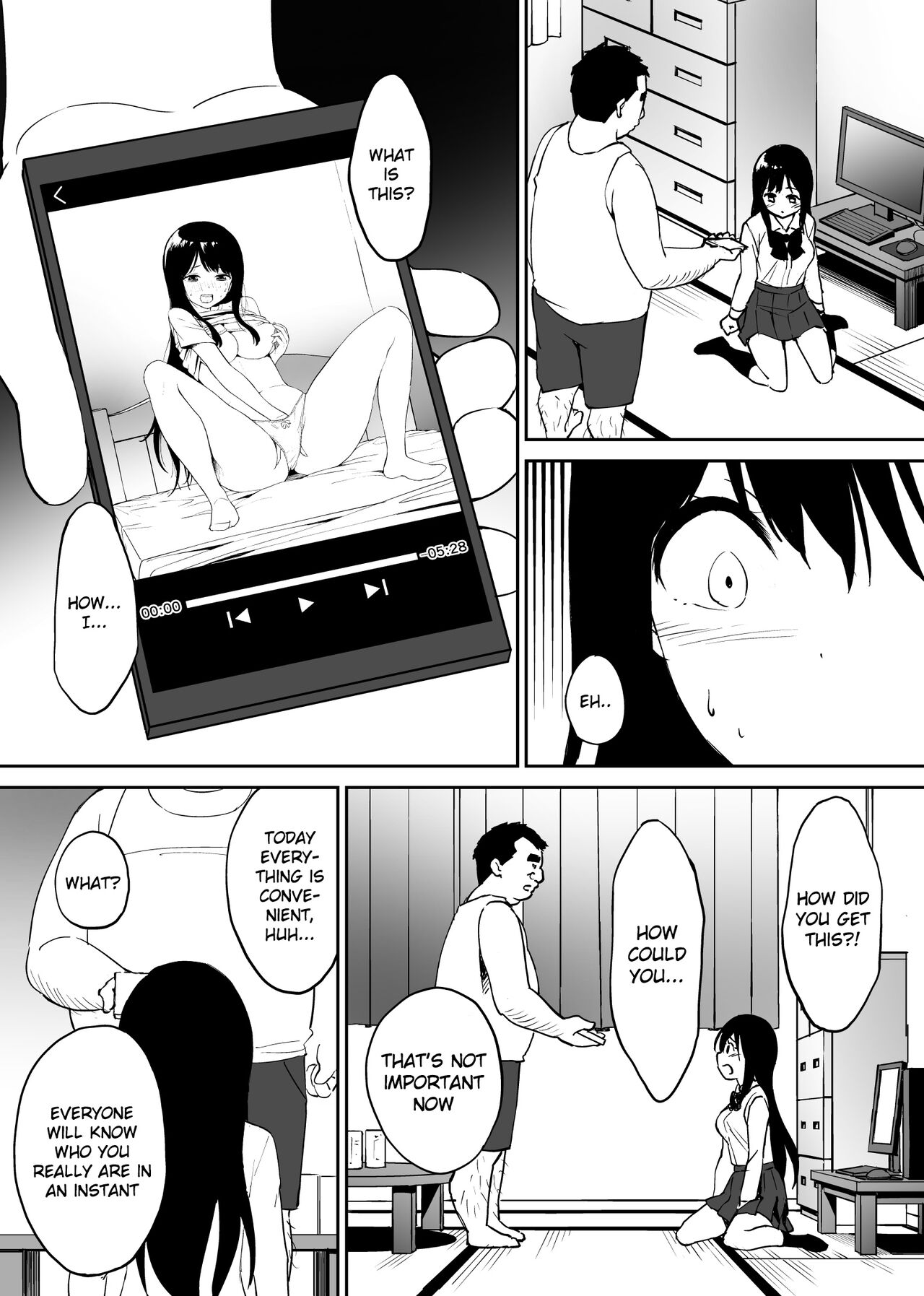 [Honey Maple]A disgusting unemployed old man (Me) was pleased when he irresponsibly creampied a beautiful JK girl's virgin pussy.[English] [Gagak_Ireng] Page 16