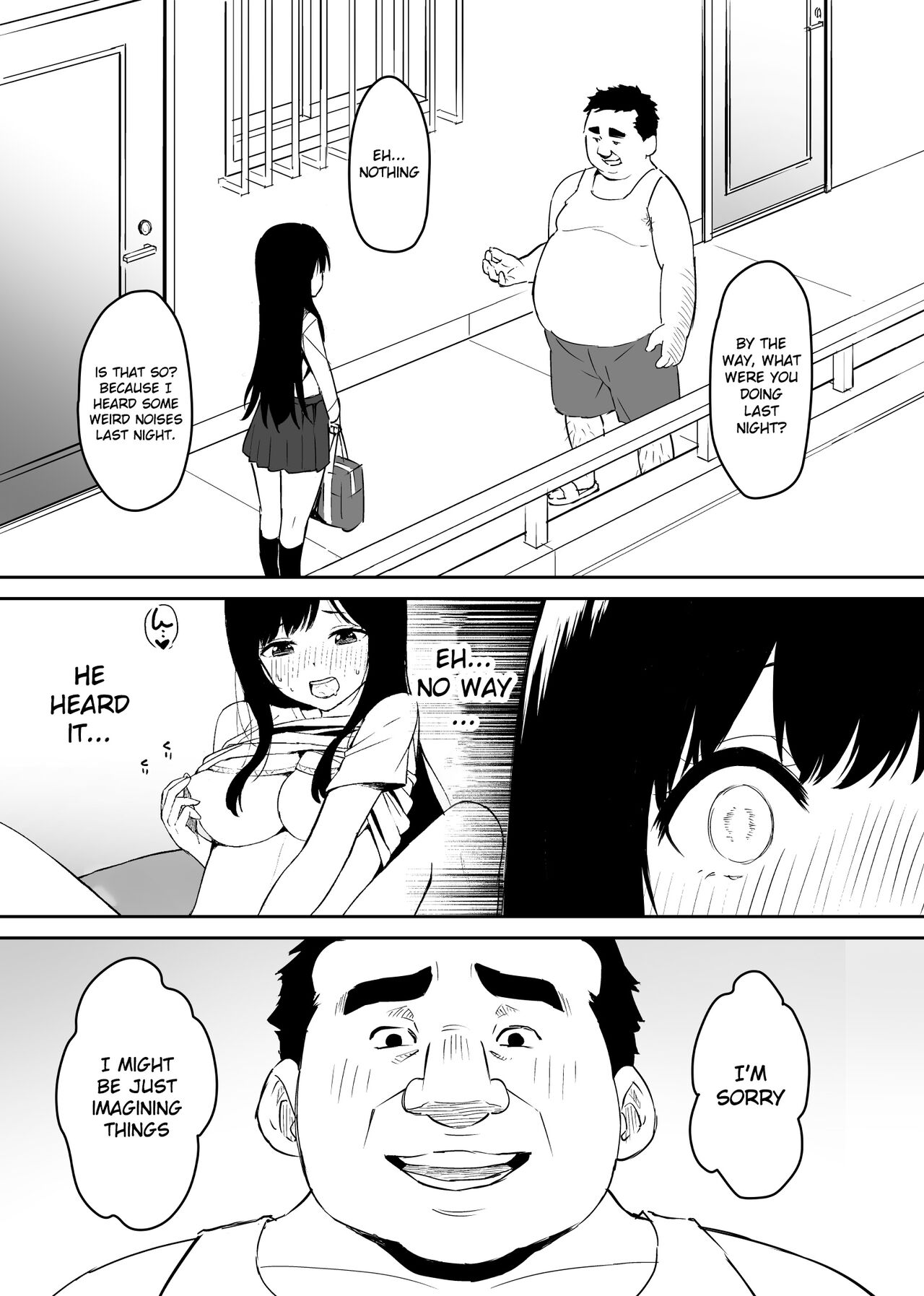 [Honey Maple]A disgusting unemployed old man (Me) was pleased when he irresponsibly creampied a beautiful JK girl's virgin pussy.[English] [Gagak_Ireng] Page 8