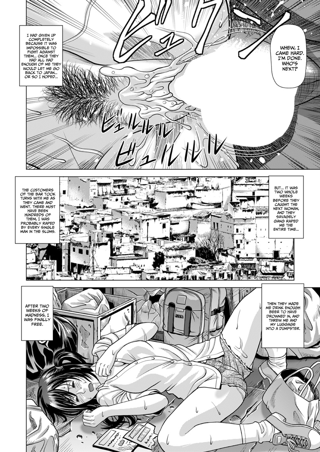 [Human High-Light Film (Jacky Knee-san)]Slum-gai ni Tsurete ikareta Watashi ~Hitchhike de Rinkan Jigoku~ | I Was Taken Into the Slums - My Hitchhiking Gang Rape Hell[English] [CBS] [Digital] Page 45