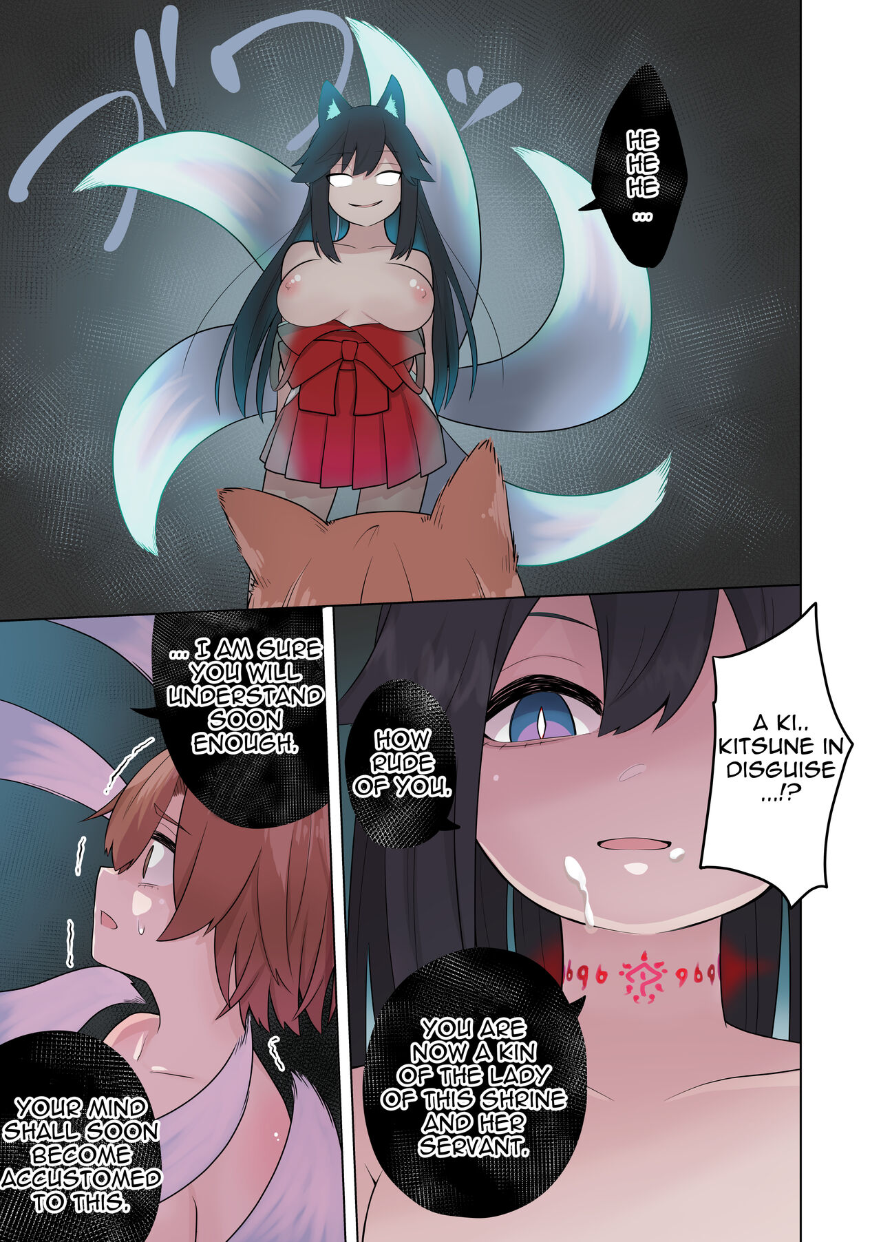 [Amuai Okashi Seisakusho (Ahoge Kinoko)]Inran Kitsune Musume no Kamikakushi[English] [Quatloco] Page 39