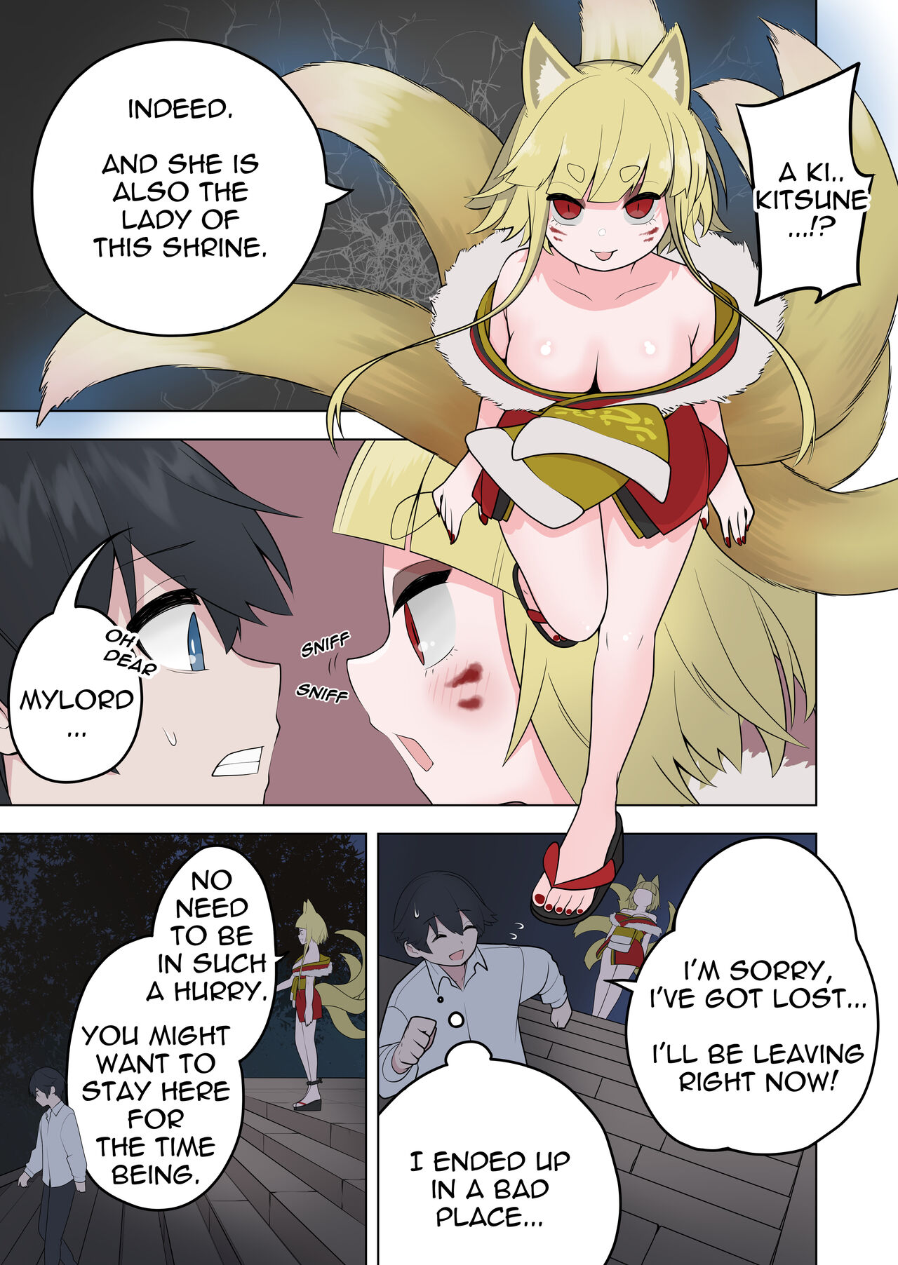 [Amuai Okashi Seisakusho (Ahoge Kinoko)]Inran Kitsune Musume no Kamikakushi[English] [Quatloco] Page 5
