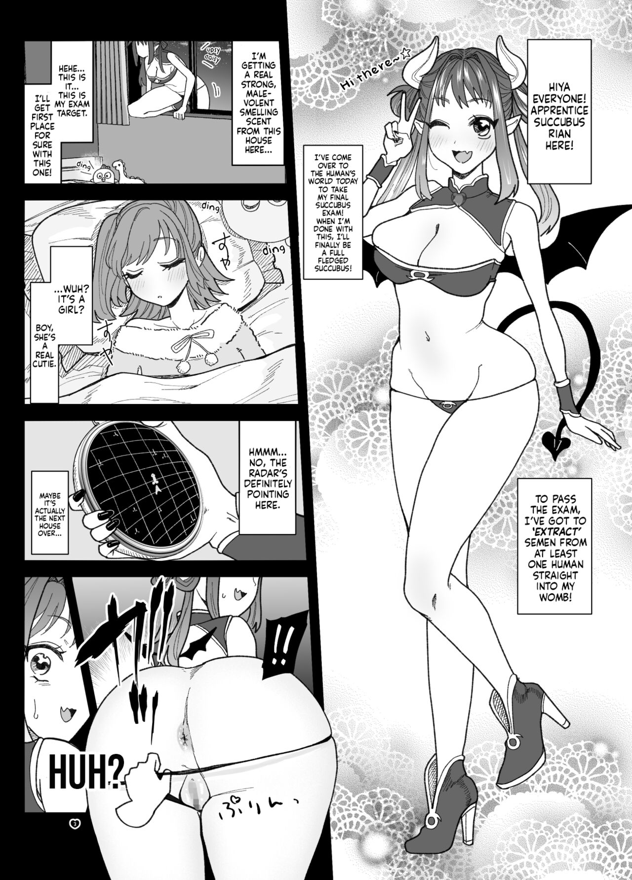 [ASK, (Serakichi.)]Shinjin Succubus wa Futanari Chinpo ni Daihaiboku | The Newbie Succubus Suffers A Crushing Defeat To A Futanari Dick[English] [Mr_Person] Page 3