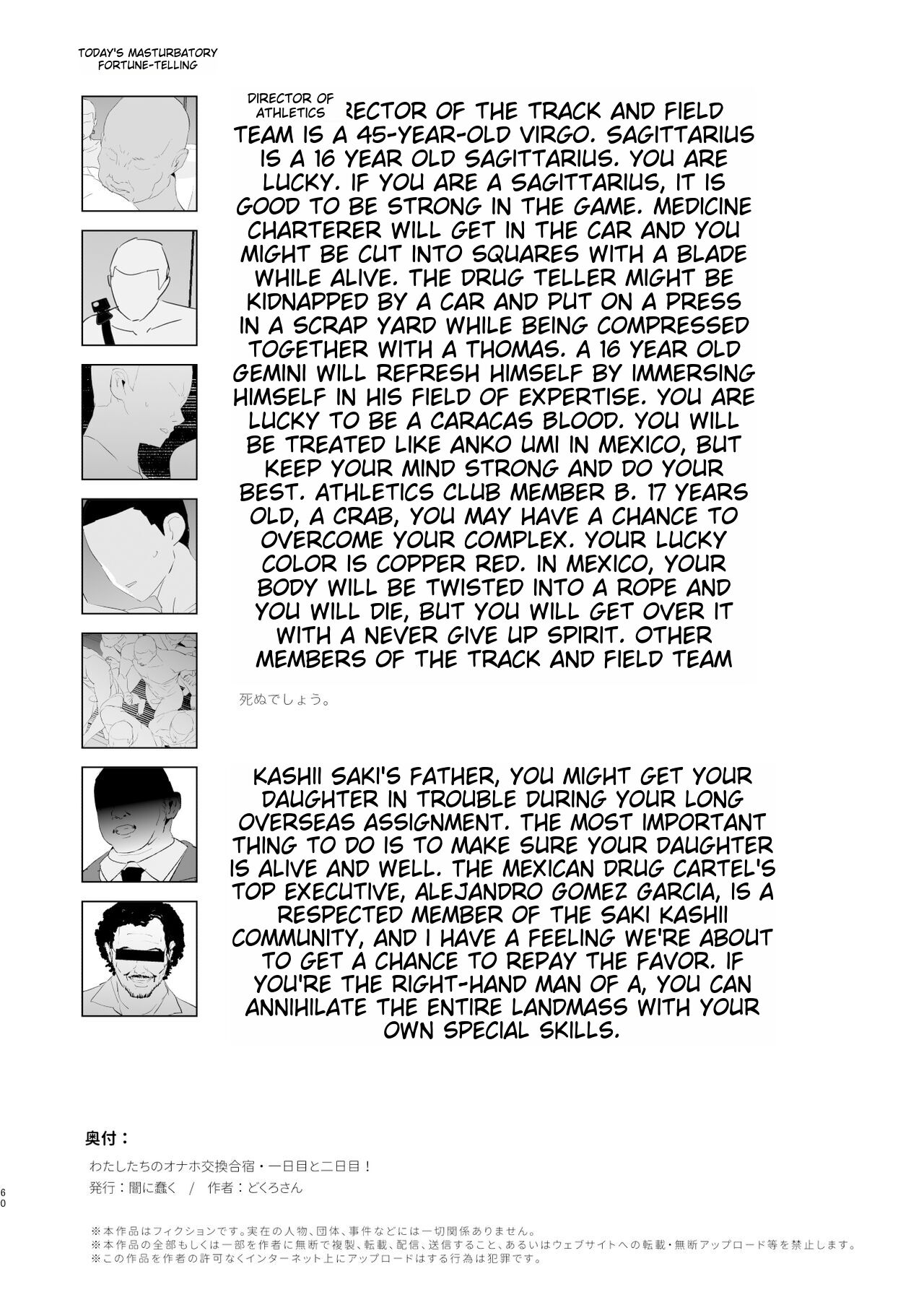 [Yami ni Ugomeku (Dokurosan)]Watashi-tachi no Onaho Koukan Gasshuku Ichinichime to Futsukame!  | Our exchange cocksleeve camp! First day! + Second Day![English] [Digital] Page 60