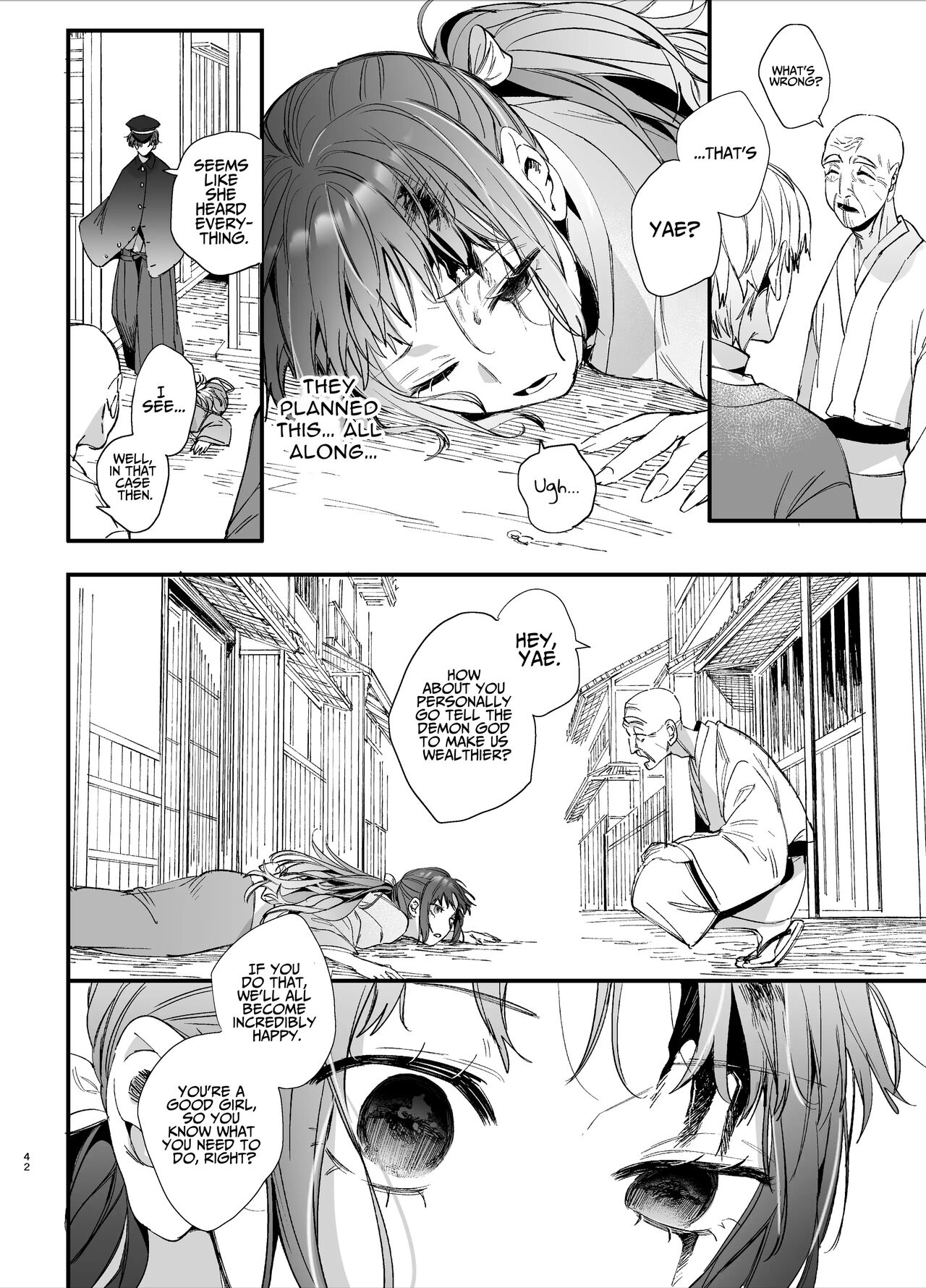 [Umenegi Daimyoujin (Umekoppe)]Ikenie Onna Wa Kodokuna Kijin Sama Ni Ban Kōbi De To Sareru | The Sacrificial Maiden Corrupted by Coupling With an Oni[English] Page 43