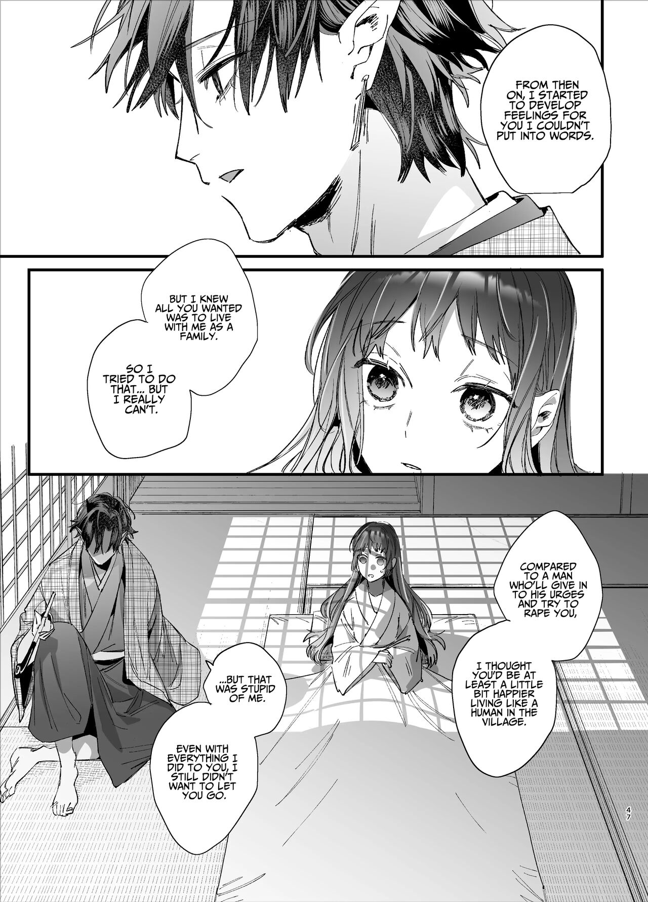 [Umenegi Daimyoujin (Umekoppe)]Ikenie Onna Wa Kodokuna Kijin Sama Ni Ban Kōbi De To Sareru | The Sacrificial Maiden Corrupted by Coupling With an Oni[English] Page 48