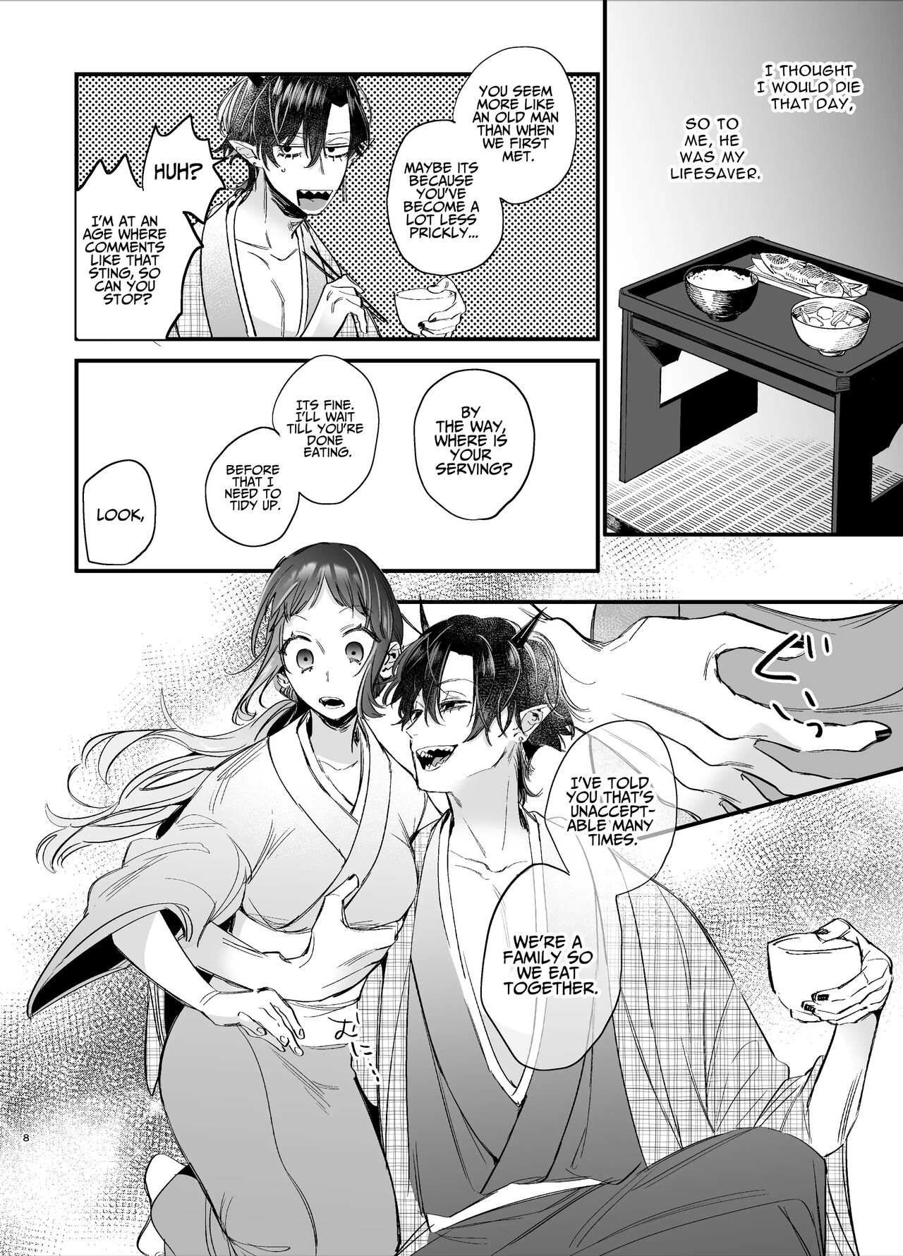[Umenegi Daimyoujin (Umekoppe)]Ikenie Onna Wa Kodokuna Kijin Sama Ni Ban Kōbi De To Sareru | The Sacrificial Maiden Corrupted by Coupling With an Oni[English] Page 9