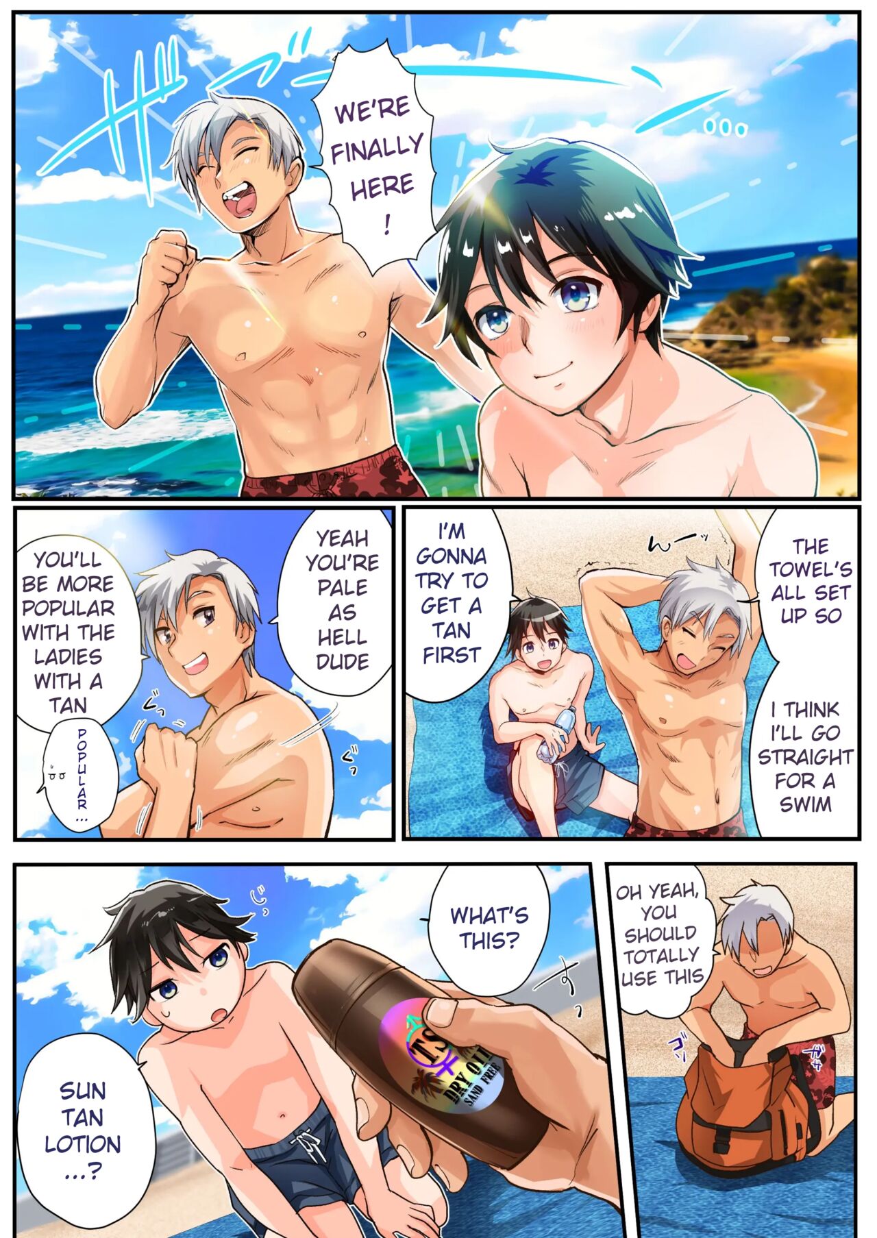 [Amuai Okashi Seisakusho (Hiiragi Popura, HNZM)]TS Gyaru-ka de Sex Beach![English] [Digital] Page 2