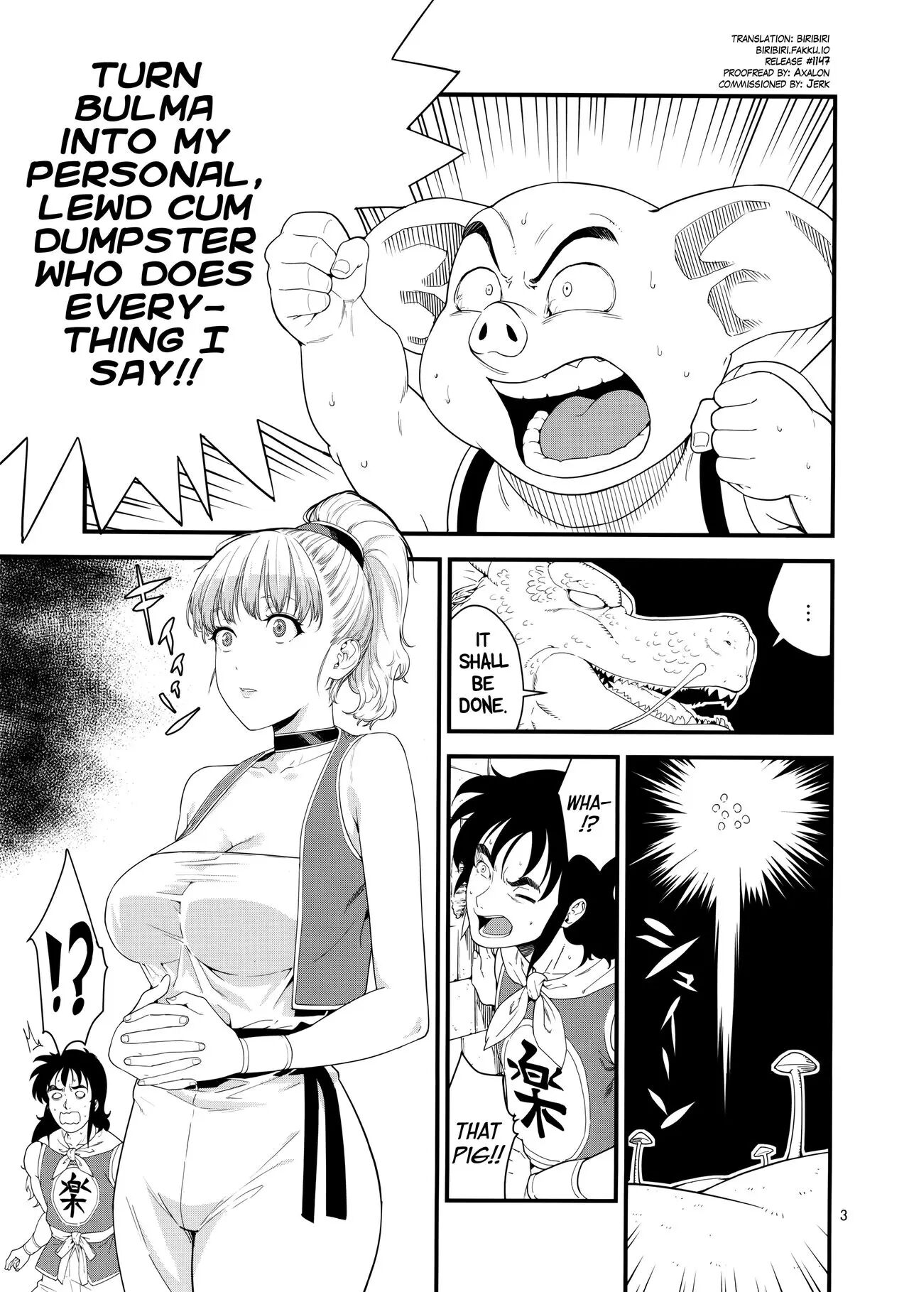 (C91) [JACK-POT (Jyura)]Buta no Onna(Dragon Ball) [English] [biribiri] [Decensored] Page 2