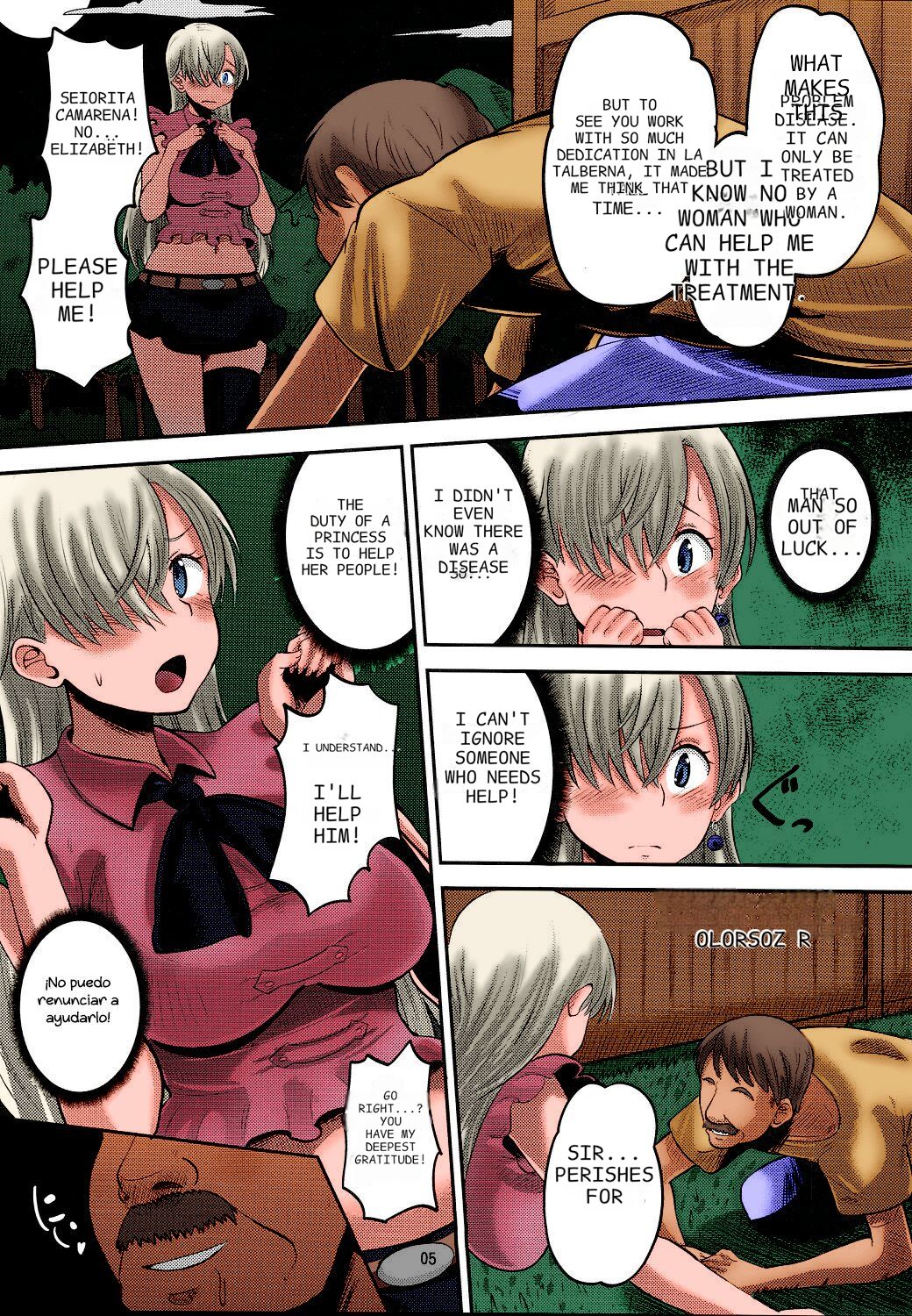 (C87) [AMP (Norakuro Nero)]Damasare Oujo Elizabeth | Elizabeth the Deceived Princess(Nanatsu no Taizai) [English] [Colorized] Page 4