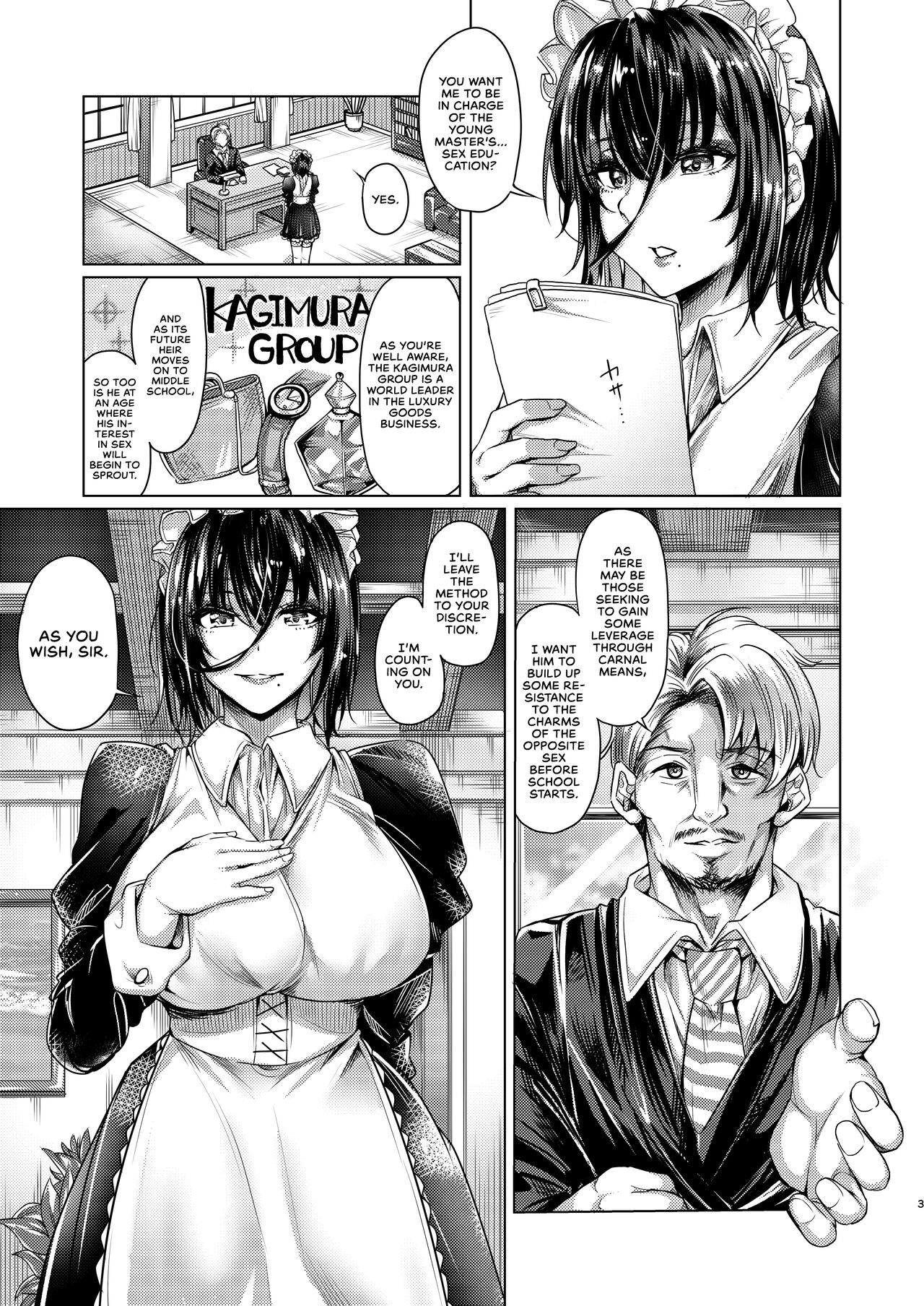 [Penguinon (Yawano Yawa)]Shota to Maid. - A young boy and his maid[English] [WataTL + head empty] [Digital] Page 3
