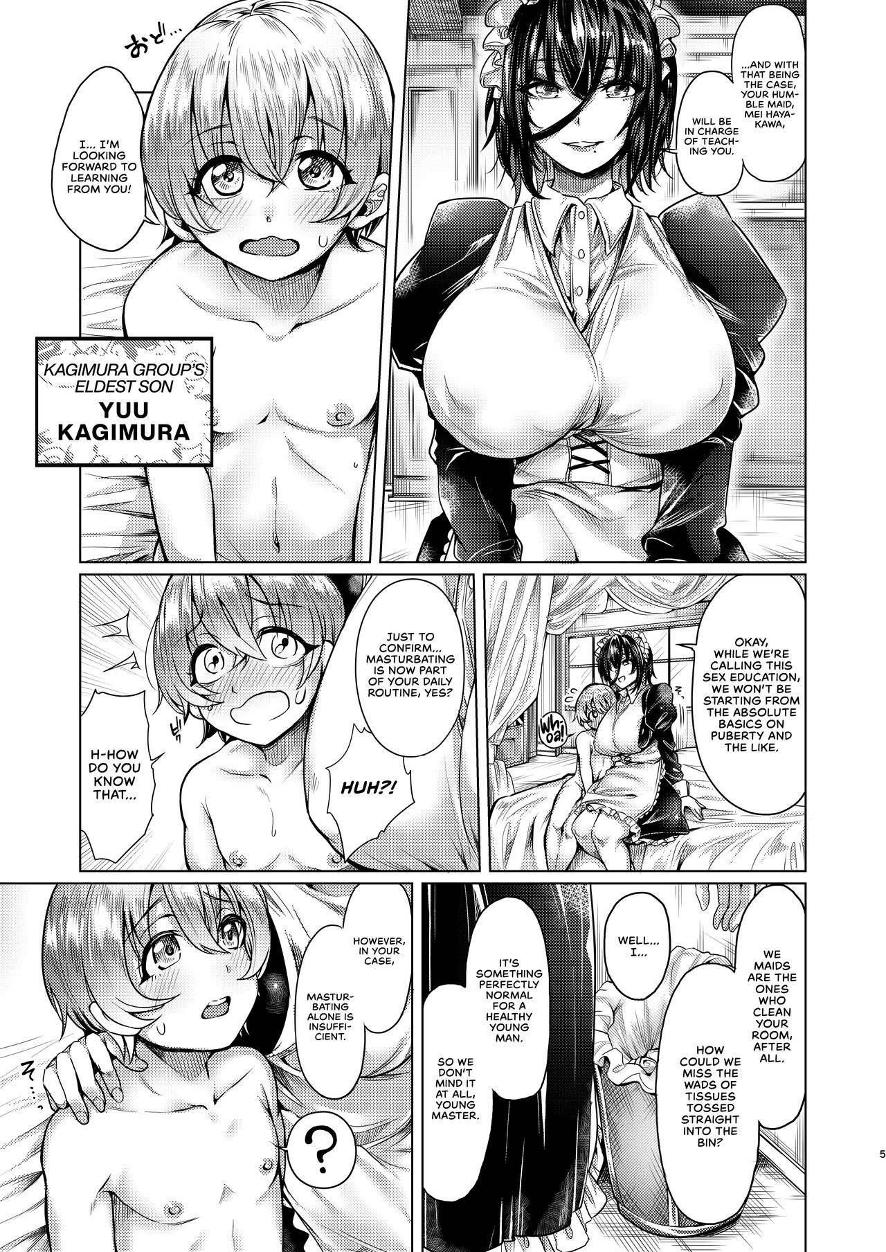 [Penguinon (Yawano Yawa)]Shota to Maid. - A young boy and his maid[English] [WataTL + head empty] [Digital] Page 5
