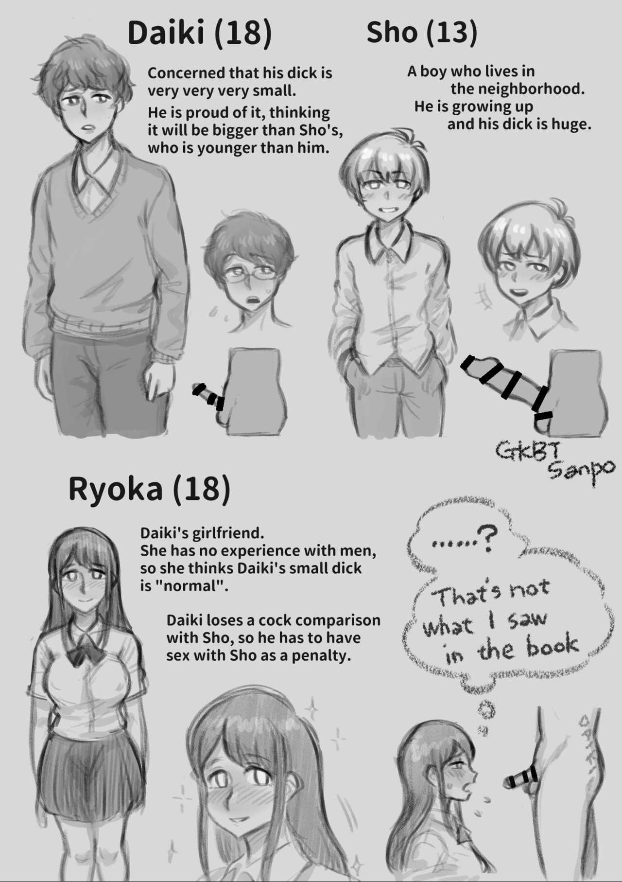 [GKBT Sanpo]Toshishita Shounen ni Chinko no Size de Makete, Kanojo o Netorareru | BOY with a bigger dick than mine[English] Page 2