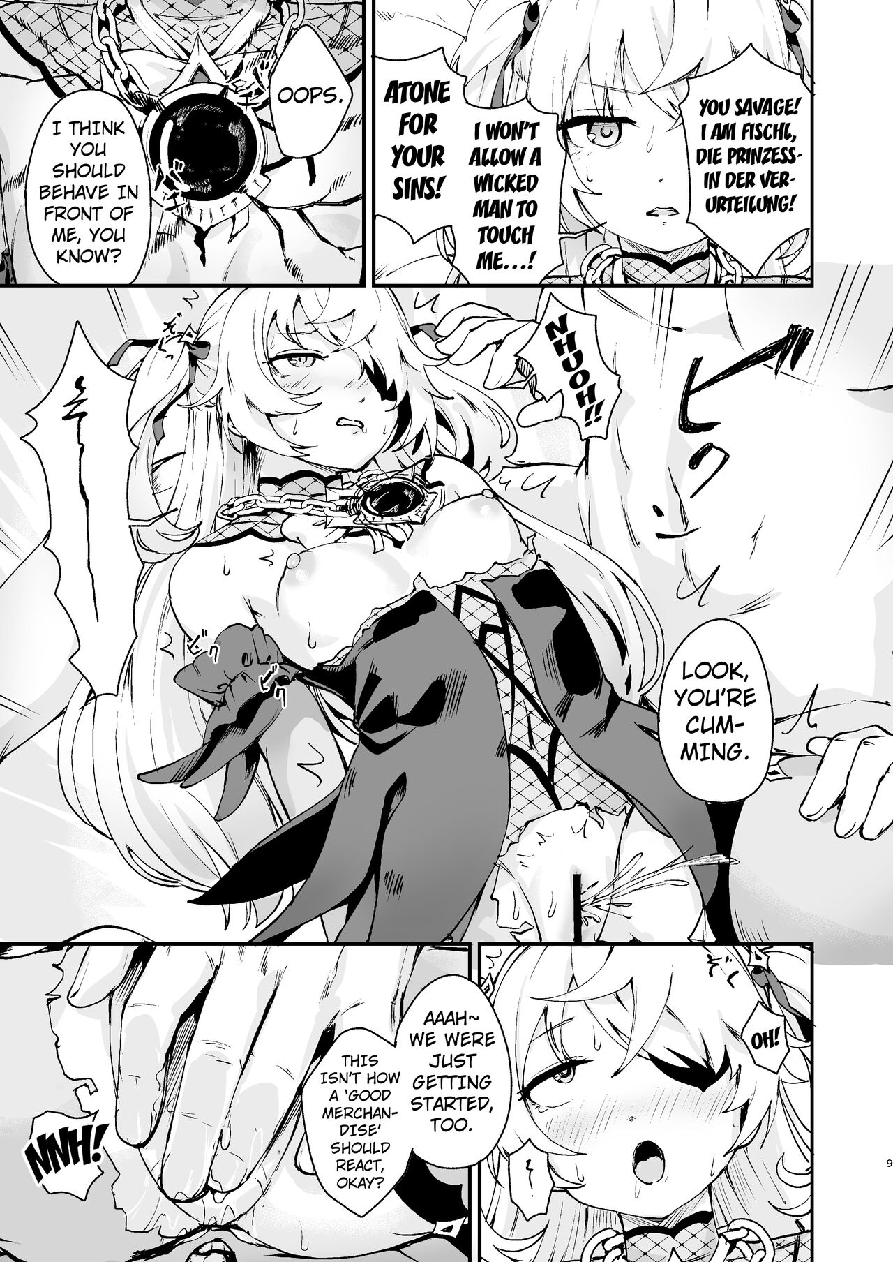[Koromoko Kokoro (Koromotake)]Koujou Ochiru | Fischl Falling to Ruin(Genshin Impact) [English] [Kuraudo] [Digital] Page 8
