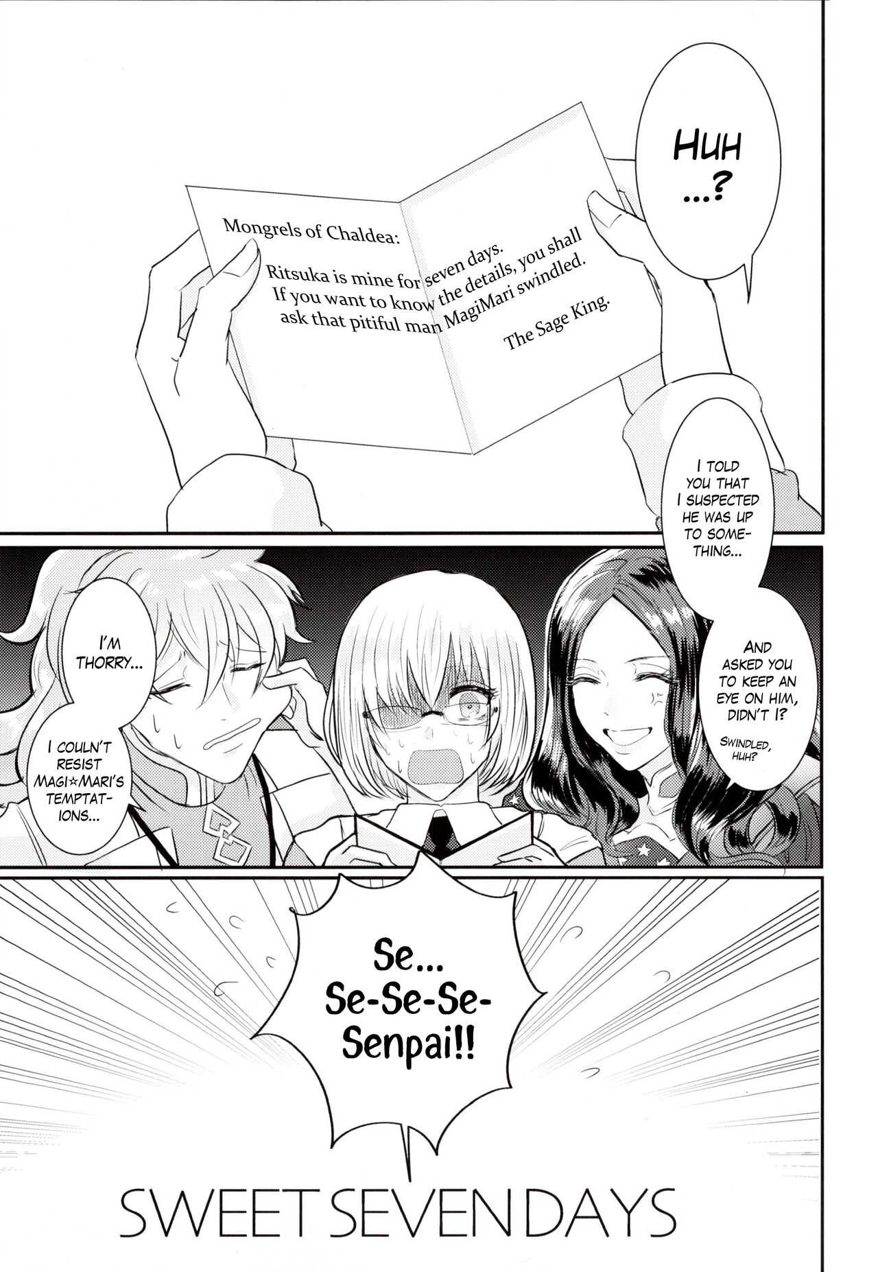(C95) [Kiro (Gouma)]SWEET SEVEN DAYS(Fate/Grand Order) [English] [The Blavatsky Project] Page 2