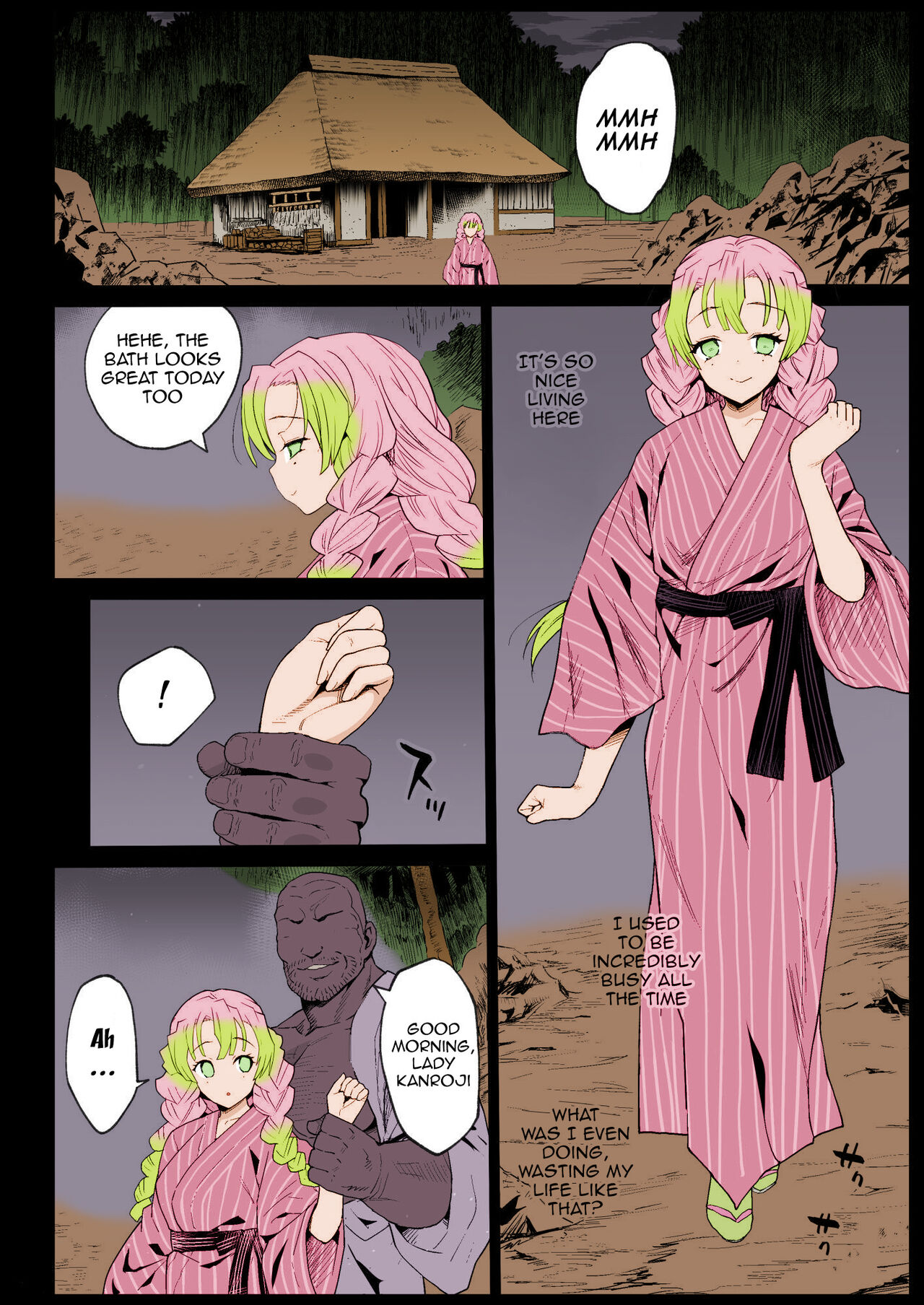 [Eromazun (Ma-kurou)]Saimin Onsen Kanroji Mitsuri Ninshin Chuu | Hot Spring Hypnotic Kanroji Mitsuri Pregnancy(Kimetsu no Yaiba) [English] {Doujins.com} [Colorized] [Digital] Page 3