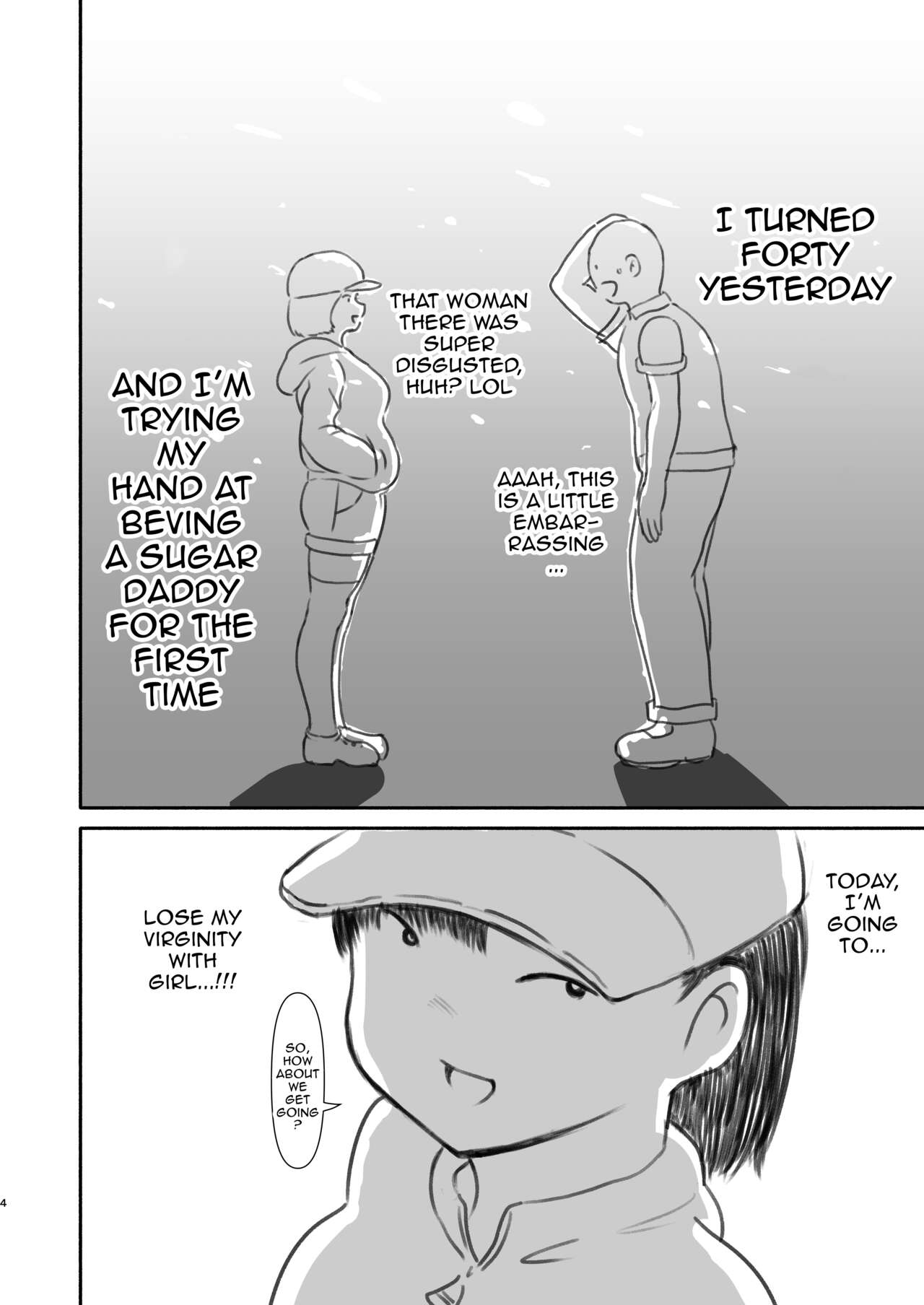 [People Punch (Hauwa)]Yotomae no doutei ga papa katsuyattatta. | Before Turning 40 a Virgin Became a Sugar Daddy[English] {Doujins.com} [Digital] Page 3