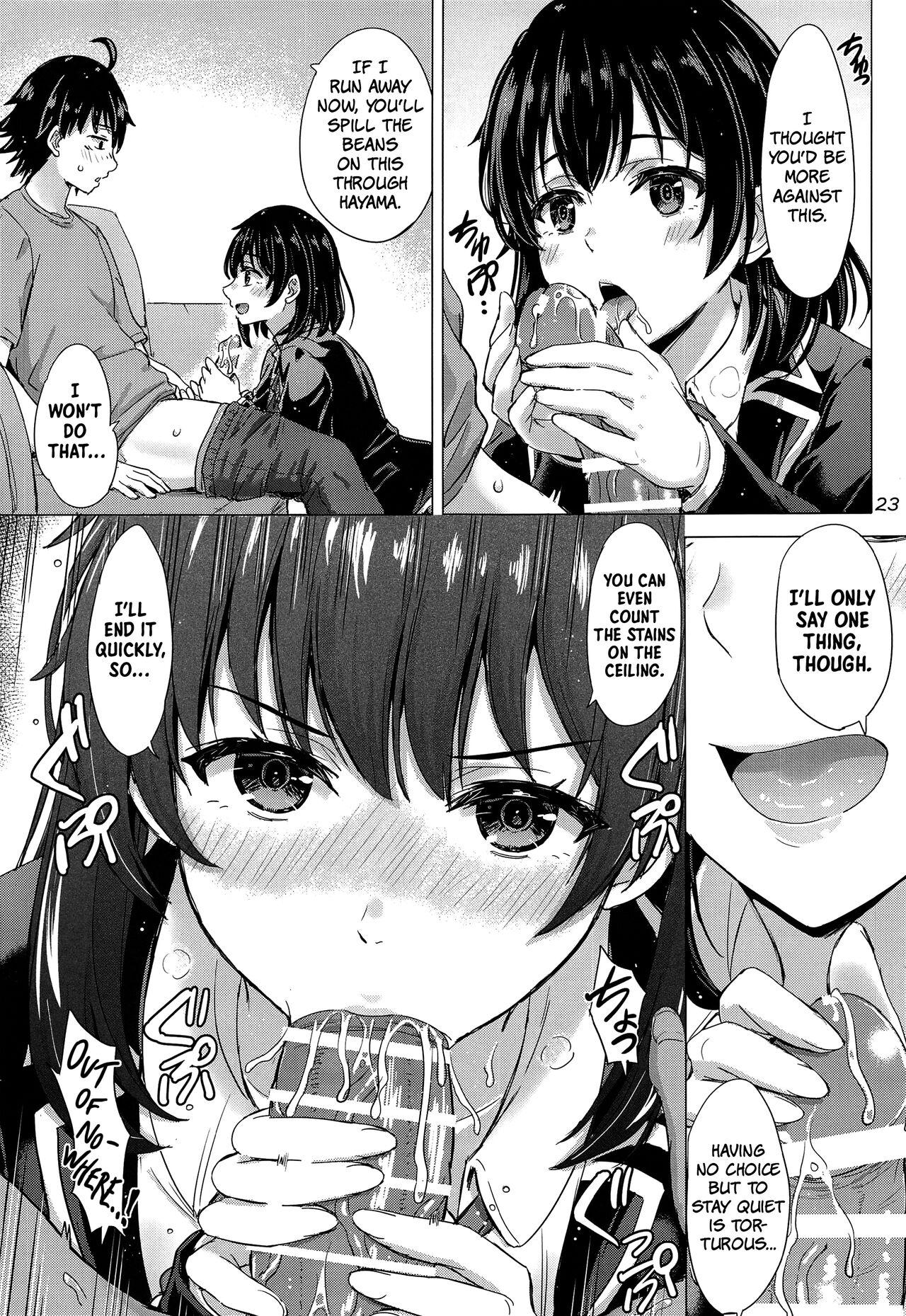 (C101) [studio A (Inanaki Shiki)]Yukinoshita Shimai to Iyarashii Futari no Himegoto. | The Naughty Secrets of the Yukinoshita Sisters.(Yahari Ore no Seishun Love Come wa Machigatteiru.) (English) (The People With No Name) Page 22
