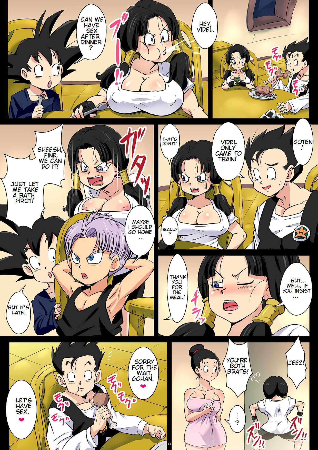 [Yuzuponz (Rikka Kai)]Dosukebe Videl ga Hisshi ni Yuuwaku Suru kedo Gohan wa Chi Chi to no Sex ni Muchuu desu!(Dragon Ball Z) [English] [Digital] Page 8