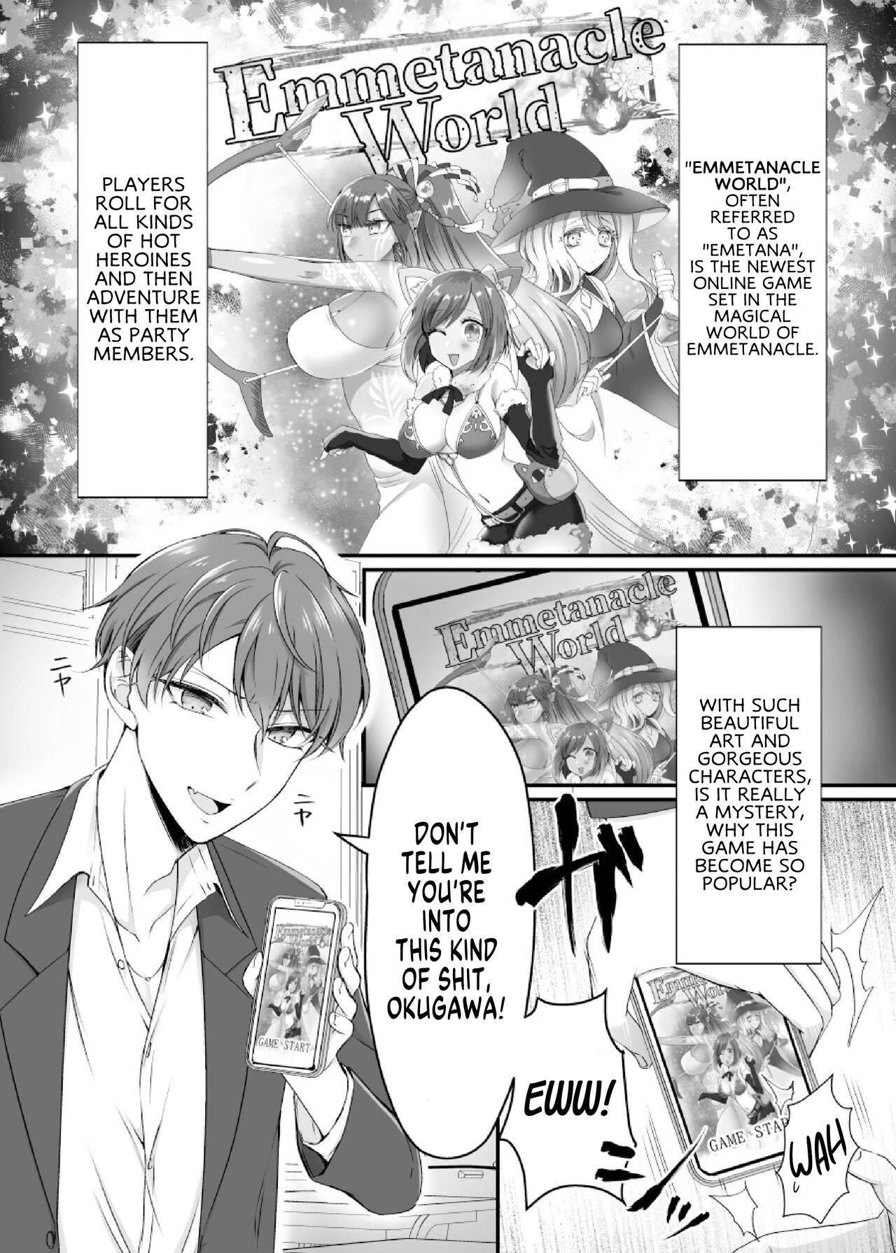[Amuai Okashi Seisakusho (Moegi Oji-san, Namamugi)]Genjitsu Douki Gacha Nekura Otaku no Yome Chara ni Saserareta Ore | Reality-Synch Gacha How I got Turned Into The Waifu of a Gloomy Nerd[English] [SachiKing] Page 2
