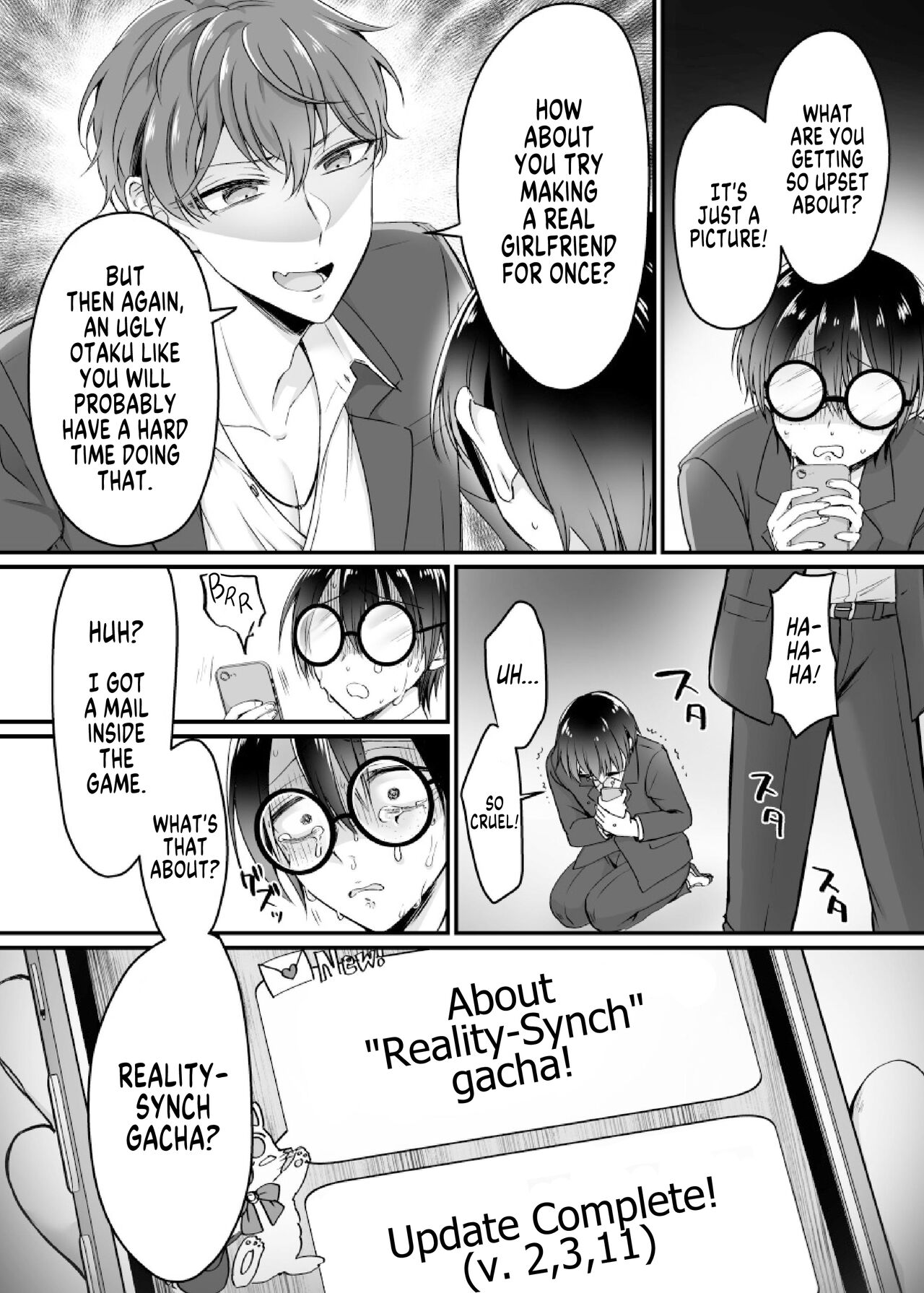 [Amuai Okashi Seisakusho (Moegi Oji-san, Namamugi)]Genjitsu Douki Gacha Nekura Otaku no Yome Chara ni Saserareta Ore | Reality-Synch Gacha How I got Turned Into The Waifu of a Gloomy Nerd[English] [SachiKing] Page 4