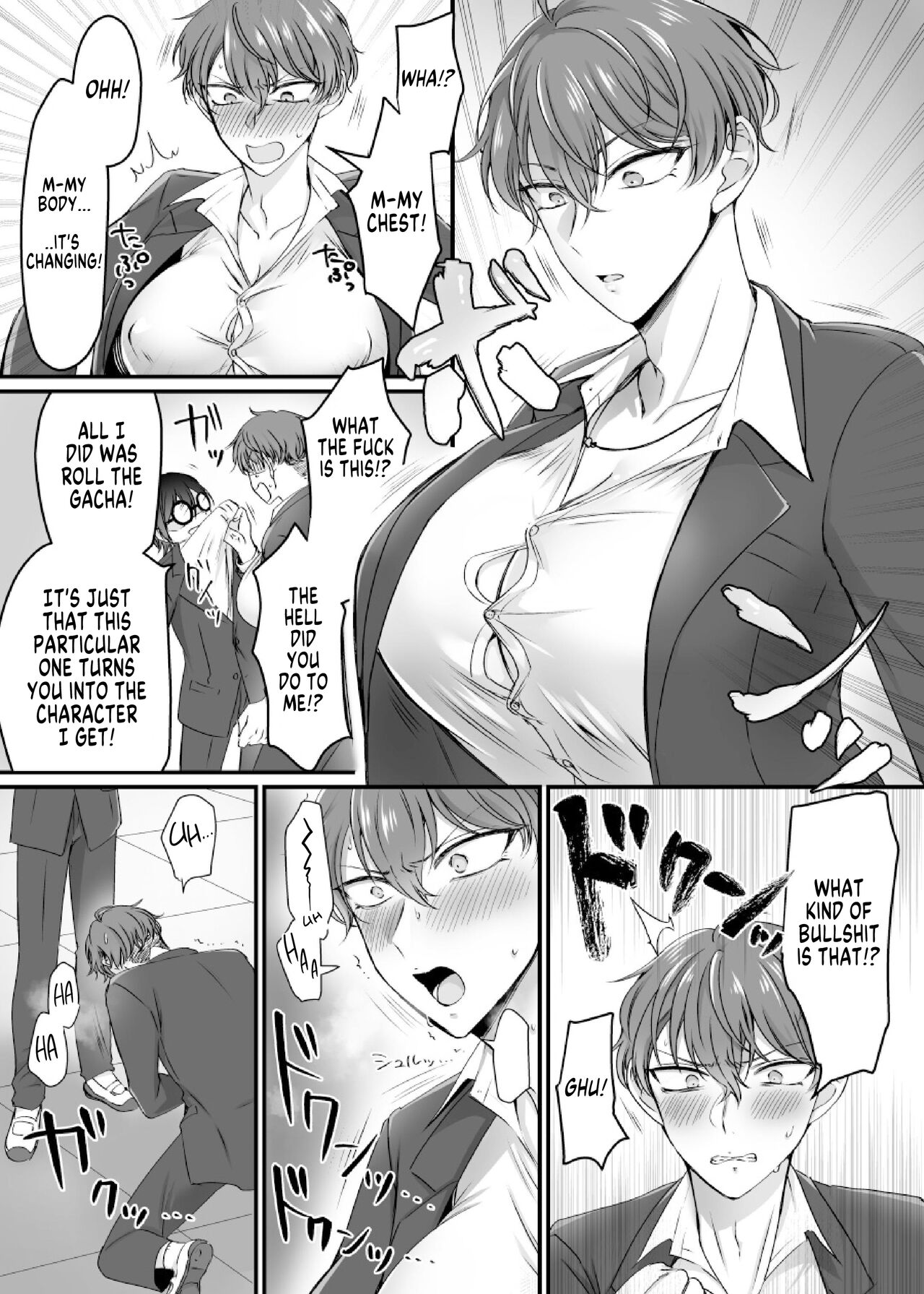 [Amuai Okashi Seisakusho (Moegi Oji-san, Namamugi)]Genjitsu Douki Gacha Nekura Otaku no Yome Chara ni Saserareta Ore | Reality-Synch Gacha How I got Turned Into The Waifu of a Gloomy Nerd[English] [SachiKing] Page 6