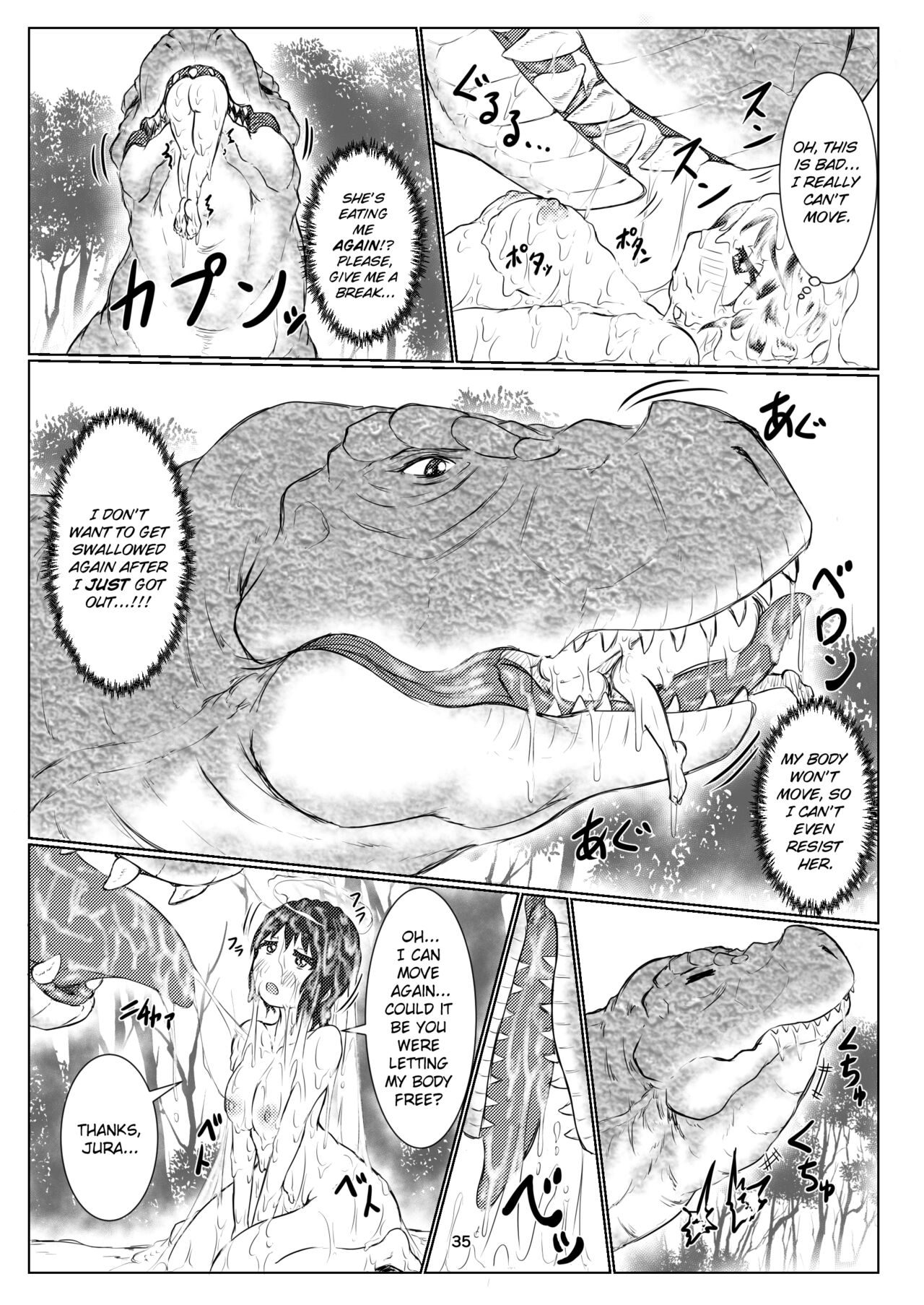 [Toufuya (kaname)]thiranosaurusu ni vore ma reru dake no o hanasi[English] [Digital] [ChoriScans] Page 35