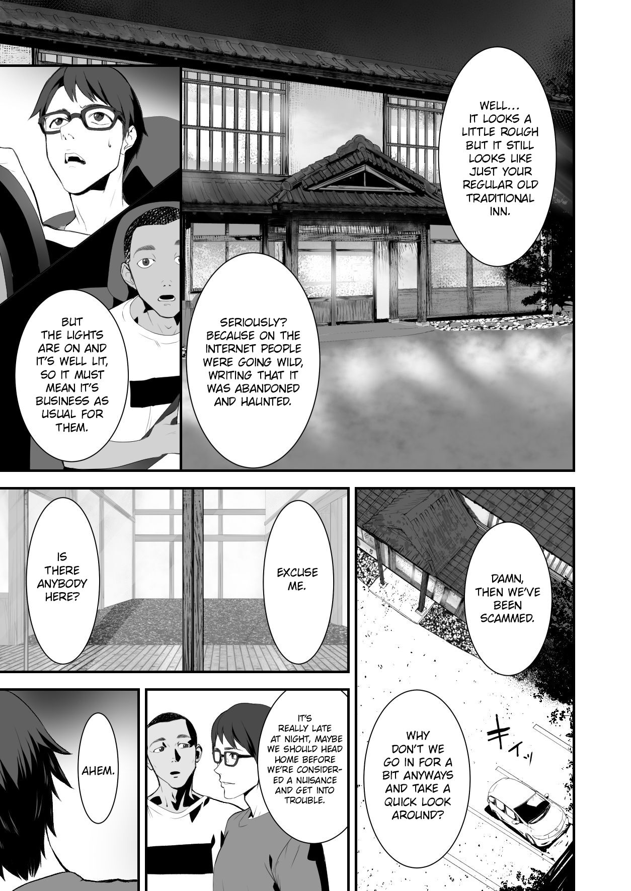[Pink Sakuhin Okiba (Pink Taro)]Hairyokan de no Ero Kyoufu Taiken | A Terrifying Erotic Experience at an Abandoned Inn[English] [LoF] Page 3