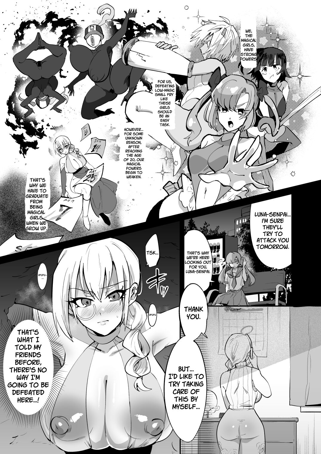[Muchuu Yakou (Kuromori Yaga)]Mahou Shoujo vs Futanari Sentouin Shimai  | Magic Girl vs. Futanari Combatant Sisters[English] [racoonball] Page 5