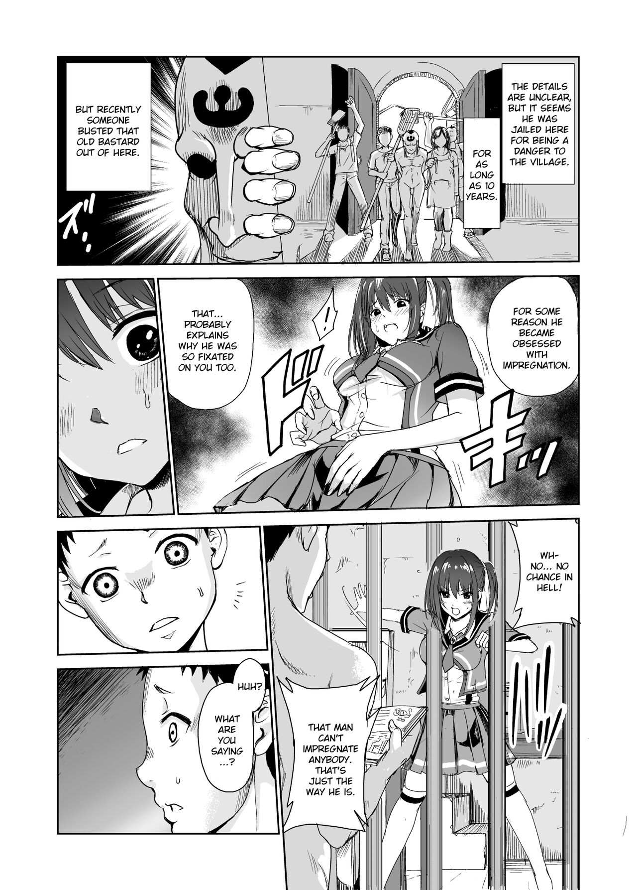[Raid Socks (Tricky)]Tsuyagari Mura 3 ~Kareshi o Mamoru Tame Hikyou no Mura de Kyousei Gohoushi & NTR Sex~[English] [Ruru Scanlations] Page 9