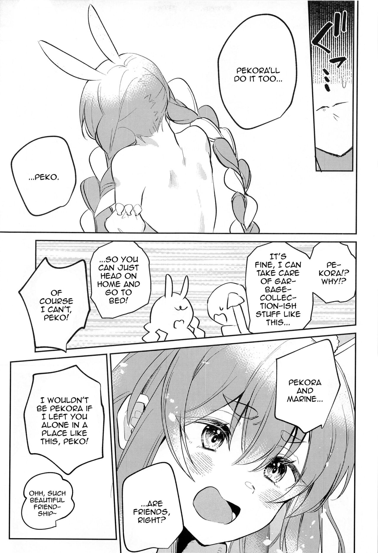 (C101) [Happykeeper (Siose Tamotsu)]Jouzu ni Settai Dekiru kana? | Do you Think We'll Be Good Enough Entertainment?(Houshou Marine, Usada Pekora) [English] {Doujins.com} Page 11