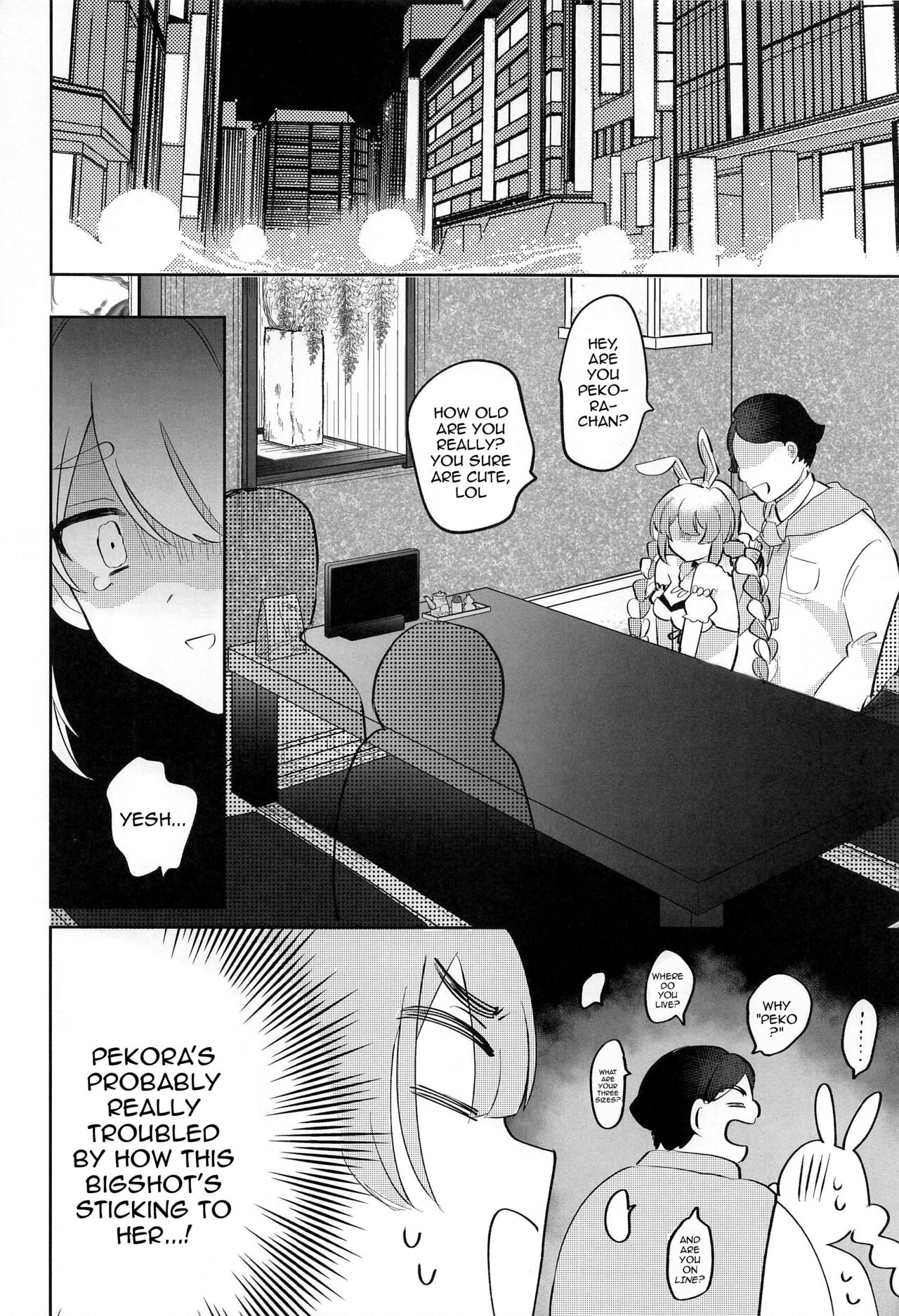 (C101) [Happykeeper (Siose Tamotsu)]Jouzu ni Settai Dekiru kana? | Do you Think We'll Be Good Enough Entertainment?(Houshou Marine, Usada Pekora) [English] {Doujins.com} Page 6
