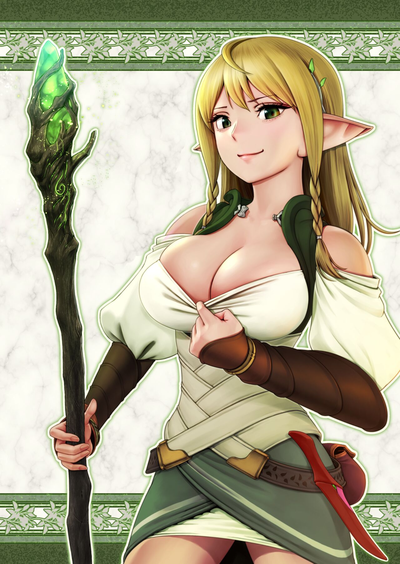 [Horiishi Horuto]Fel to Mana no Mori -Taieki de Tairyoku Kaifuku sasetekureru Bakunyuu Healer Elf- | Fel and the Forest of Mana -The big titty elf healer recovers my stamina with her bodily fluids-[English] Page 2