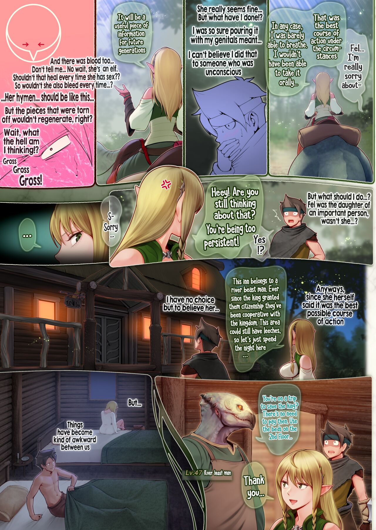 [Horiishi Horuto]Fel to Mana no Mori -Taieki de Tairyoku Kaifuku sasetekureru Bakunyuu Healer Elf- | Fel and the Forest of Mana -The big titty elf healer recovers my stamina with her bodily fluids-[English] Page 30