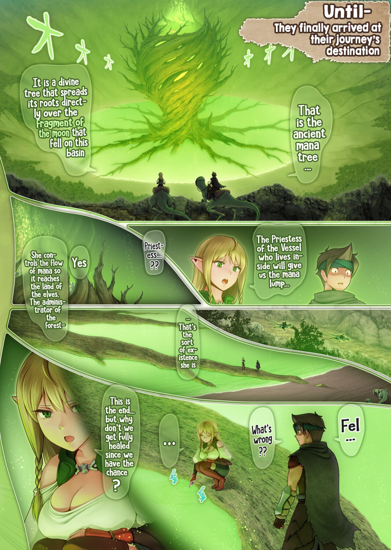 [Horiishi Horuto]Fel to Mana no Mori -Taieki de Tairyoku Kaifuku sasetekureru Bakunyuu Healer Elf- | Fel and the Forest of Mana -The big titty elf healer recovers my stamina with her bodily fluids-[English] Page 41