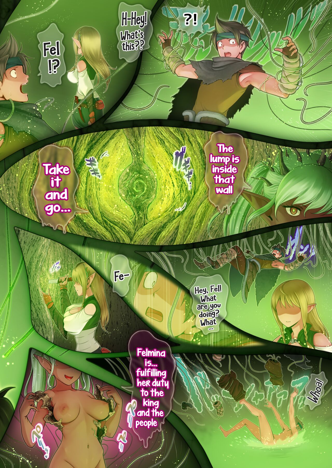 [Horiishi Horuto]Fel to Mana no Mori -Taieki de Tairyoku Kaifuku sasetekureru Bakunyuu Healer Elf- | Fel and the Forest of Mana -The big titty elf healer recovers my stamina with her bodily fluids-[English] Page 45