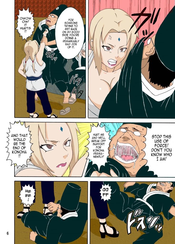(C80) [Naruho-dou (Naruhodo)]Tsunade no Insettai | Tsunade's Lewd Reception-Party(Naruto) [English] [doujin-moe.us][Colorized] Page 7