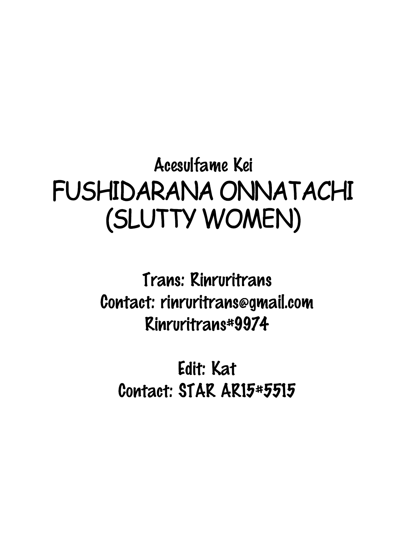 [Acesulfame Kei]Slutty Women | Fushidarana Onnatachi[English] [Rinruririn] Page 2