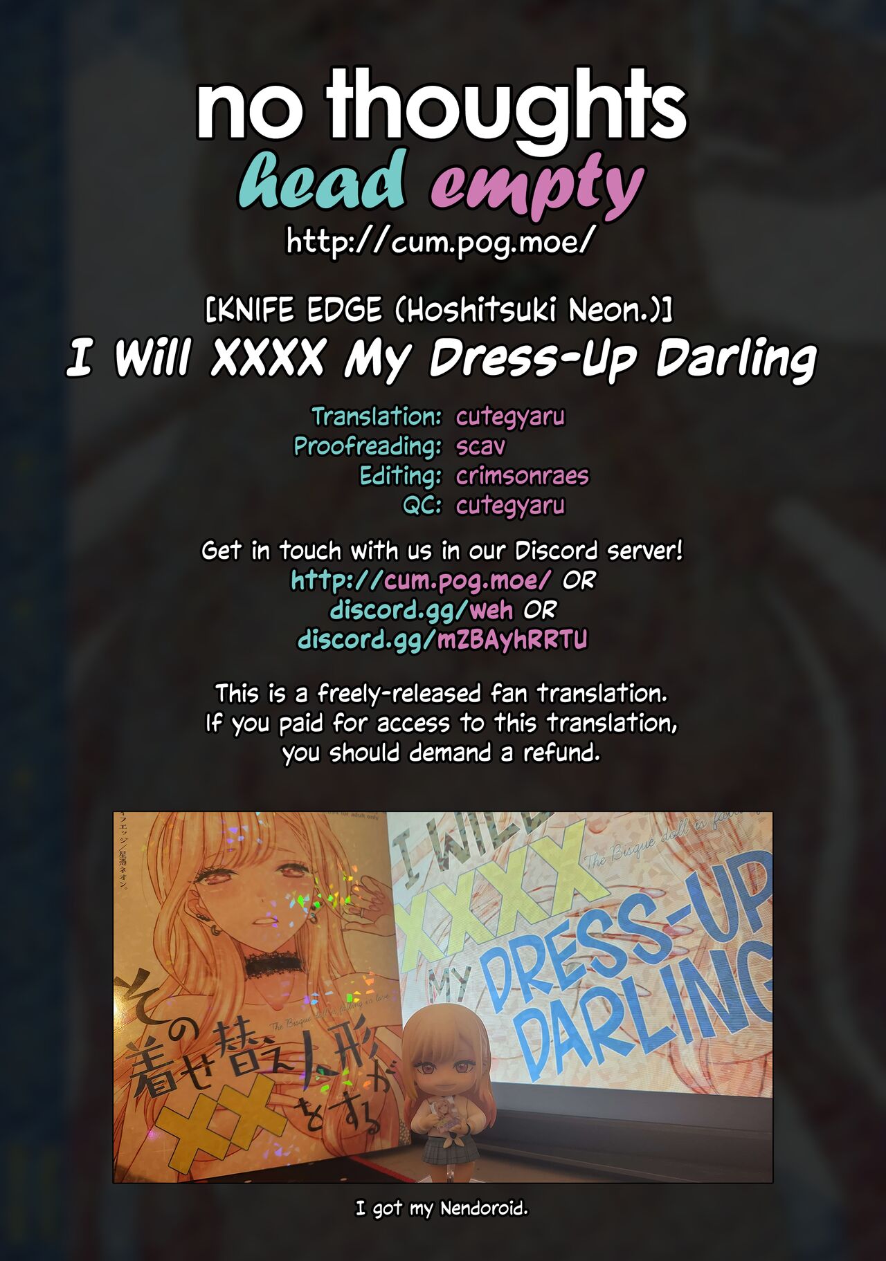 (C100) [KNIFE EDGE (Hoshitsuki Neon.)]Sono Bisque Doll ga xx o Suru | I Will XXXX My Dress-Up Darling(Sono Bisque Doll wa Koi o Suru) [English] [head empty] Page 18