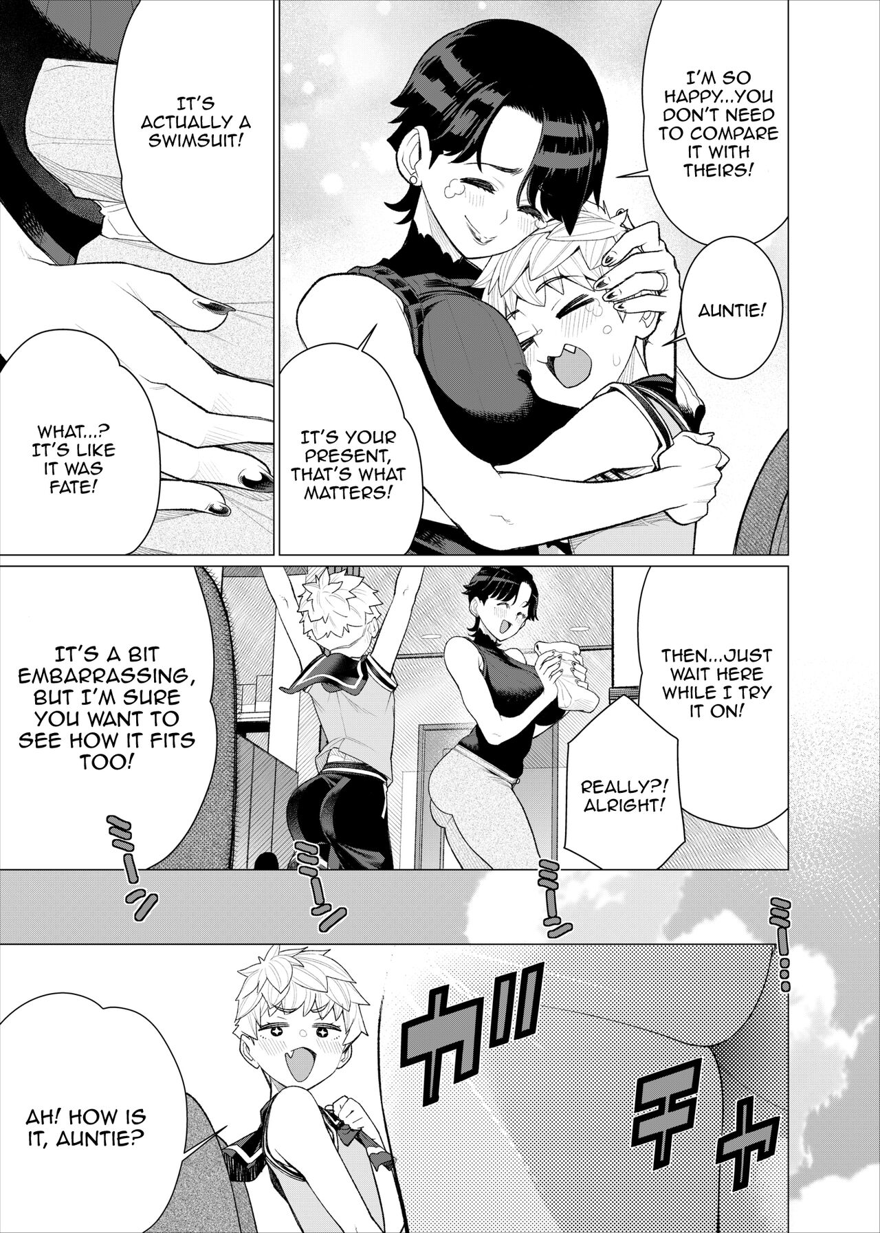 [Minamida Usuke]Tomodachi no Mama no Slingshot!~ Zetsurin Shota ga Ero Mizugi Mama to Zetchou Yagai SEX suru Hanashi ~[English] {Doujins.com} Page 6